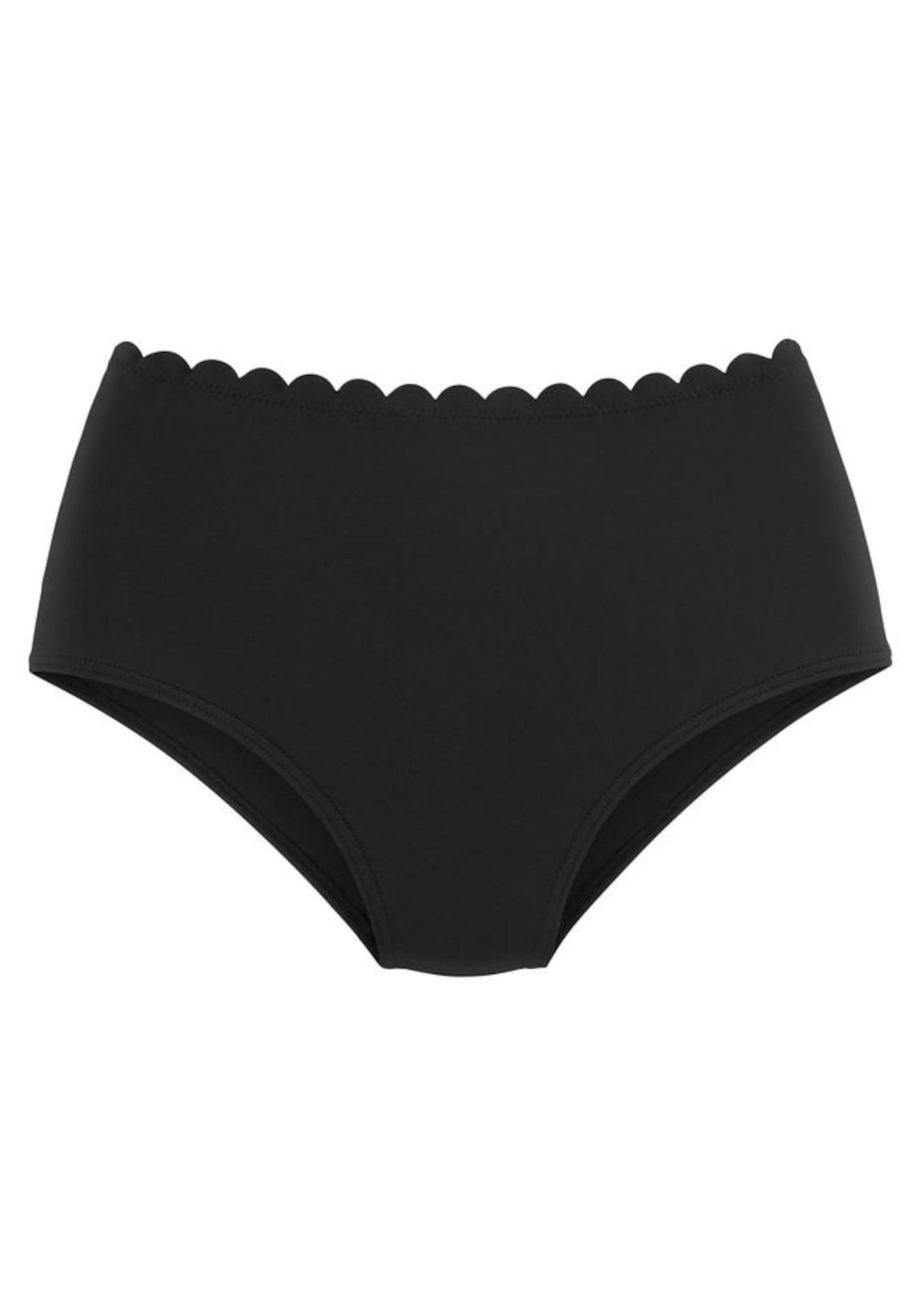 LASCANA Bikini hlačke 'Scallop'  črna