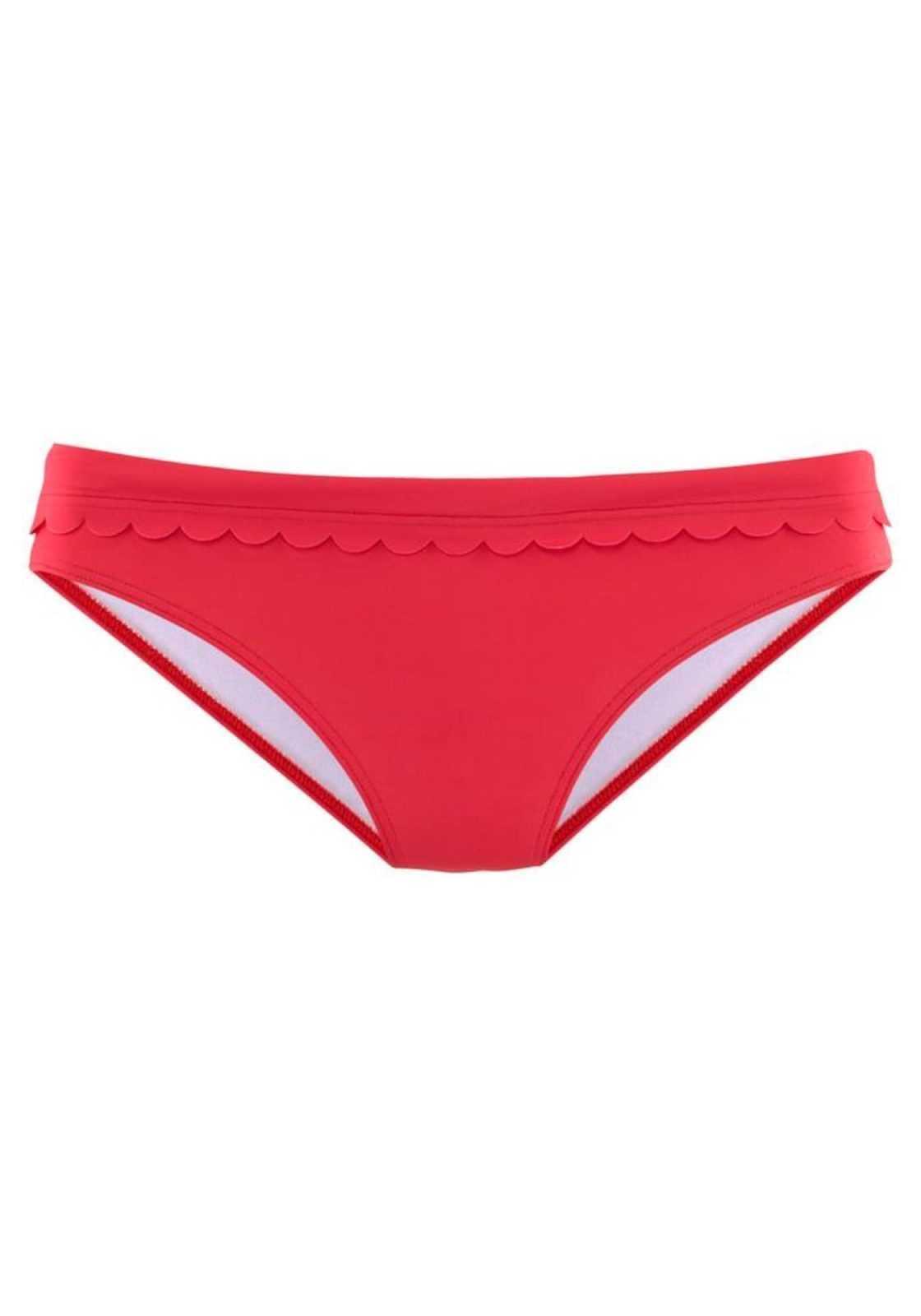 LASCANA Bikini hlačke 'Scallop'  rdeča