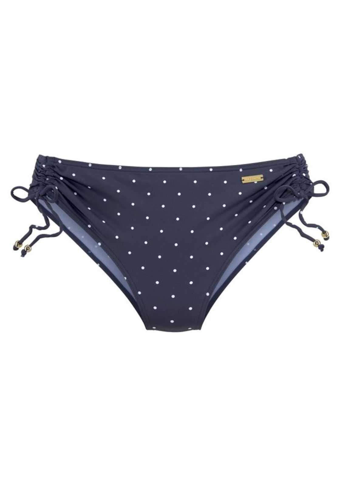 LASCANA Bikini hlačke 'Sparkel'  marine / bela