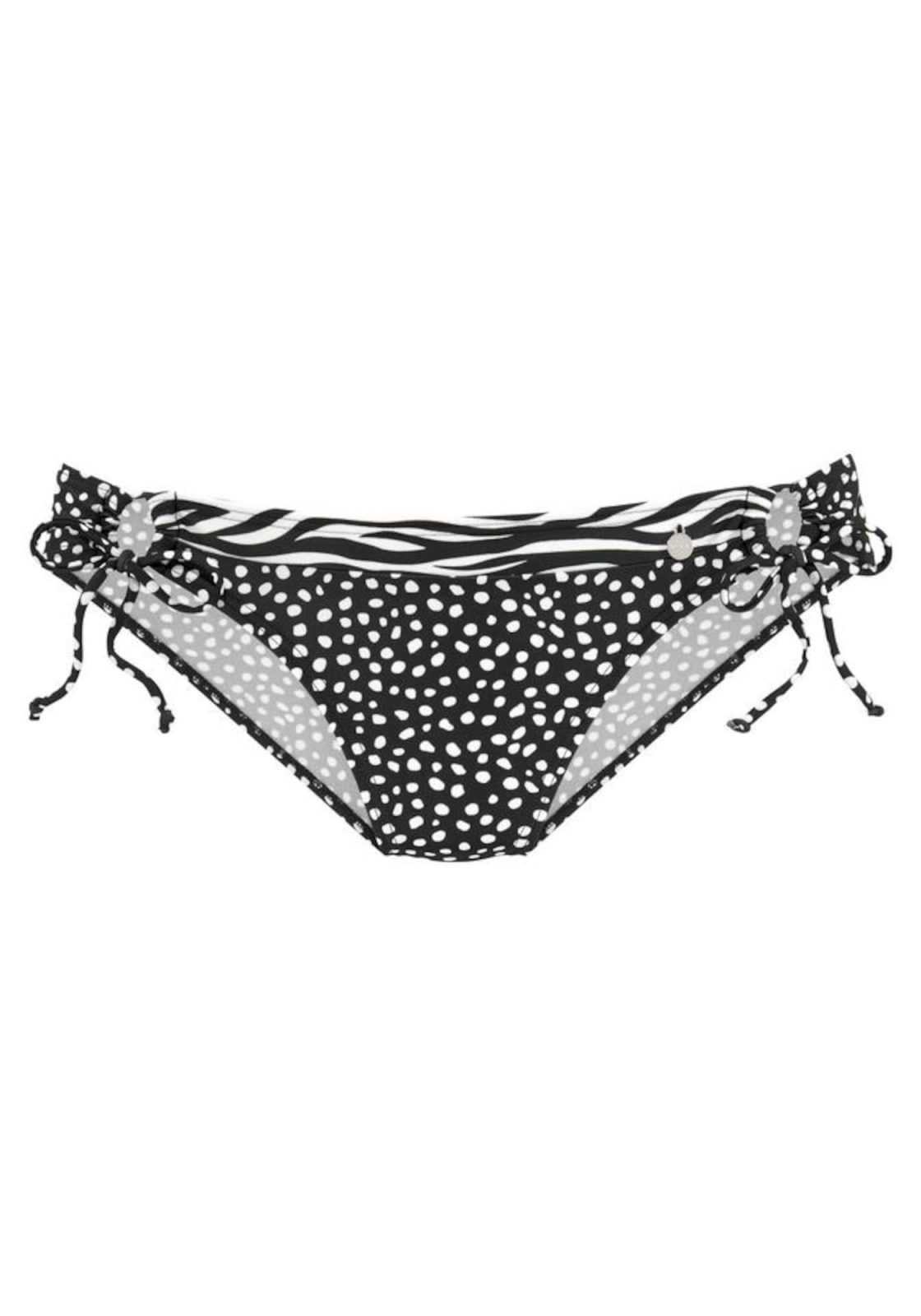 LASCANA Bikini hlačke  črna / bela