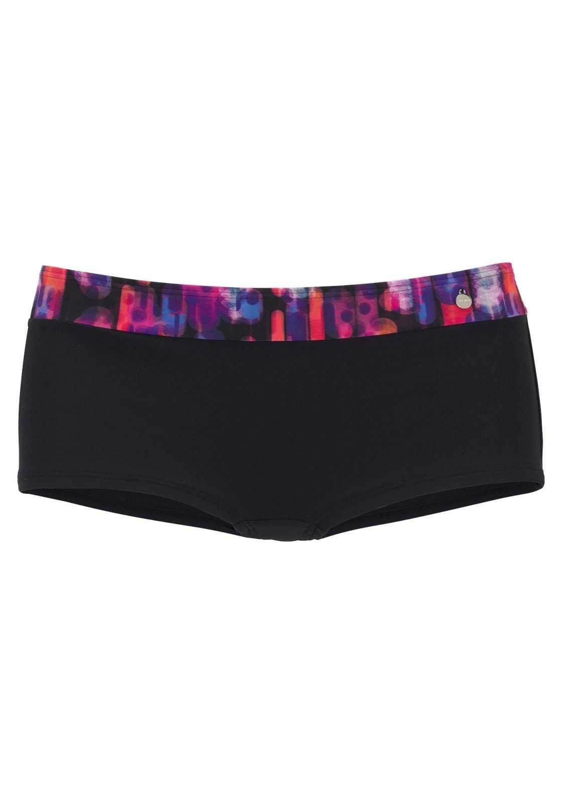 LASCANA Bikini hlačke  temno liila / črna