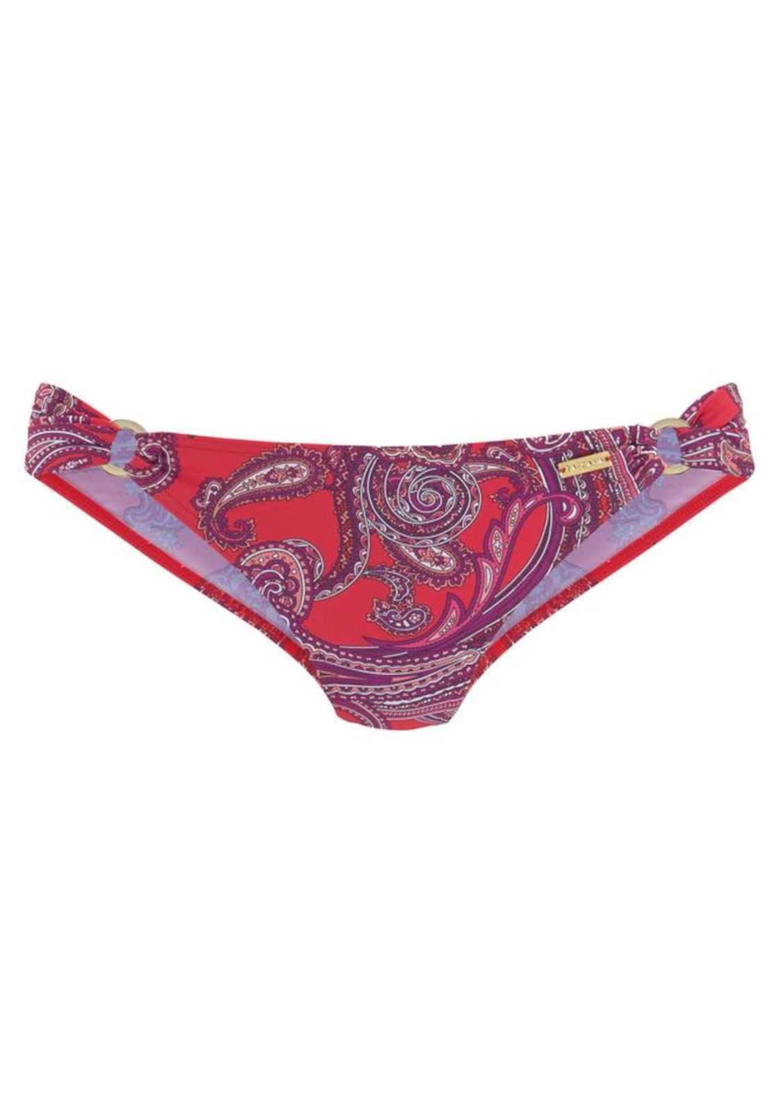 LASCANA Bikini hlačke  temno liila / roza / rdeča / bela