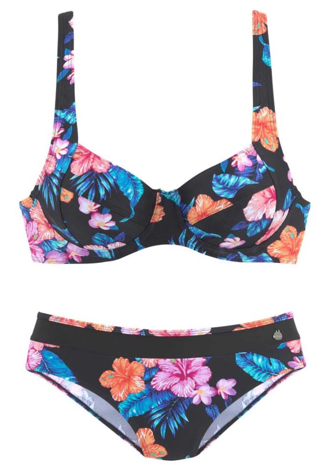LASCANA Bikini  modra / svetlo lila / oranžna / roza