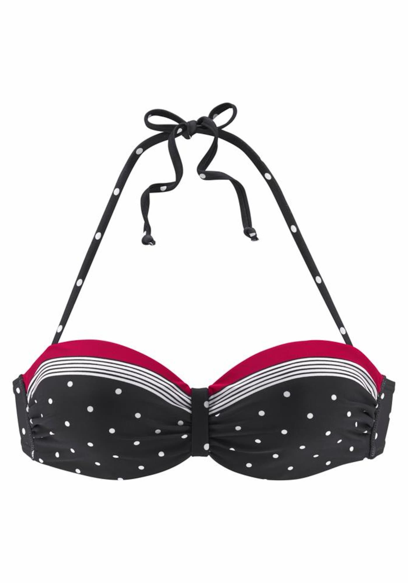 LASCANA Bikini zgornji del 'Monroe'  roza / črna / bela