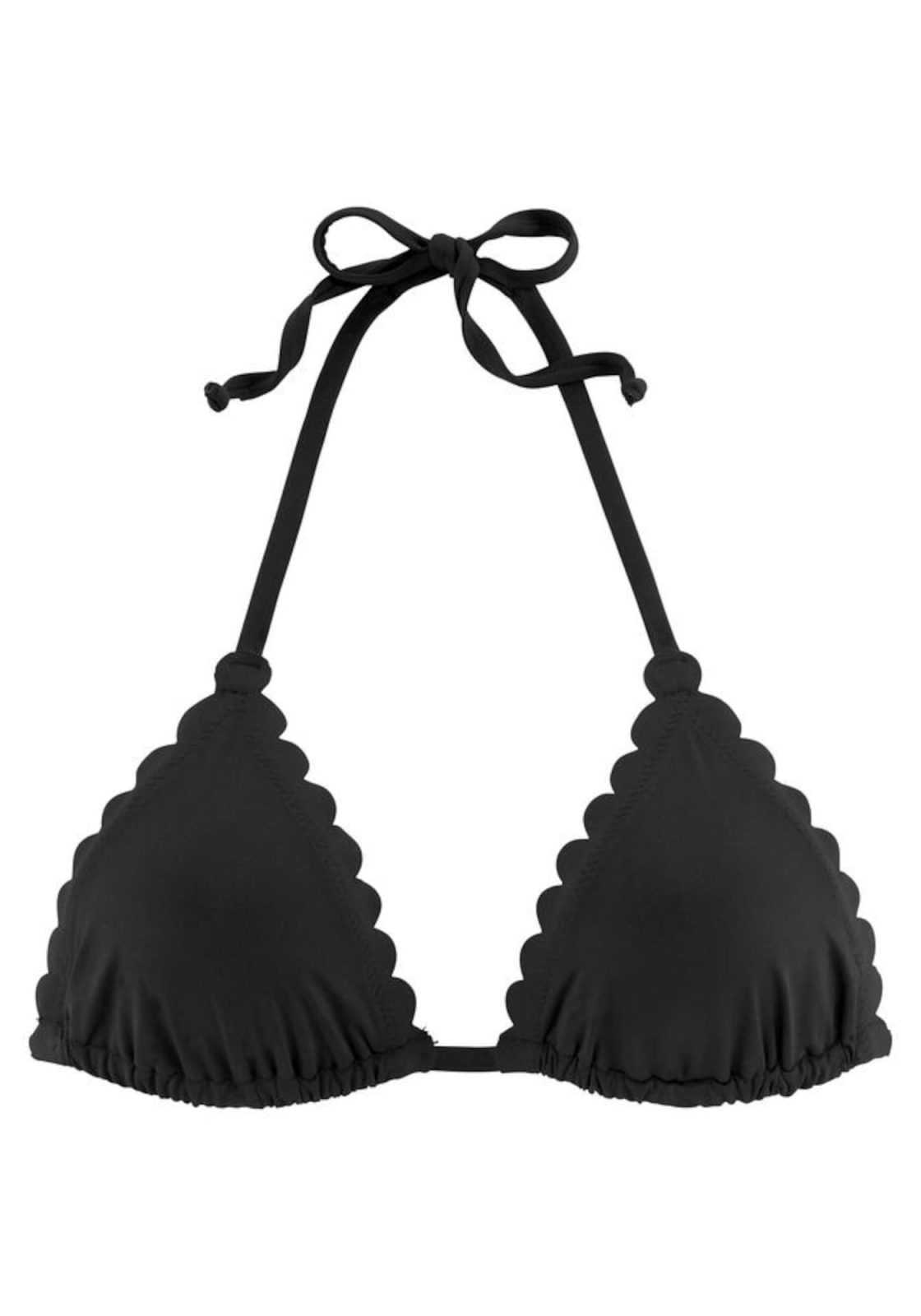 LASCANA Bikini zgornji del 'Scallop'  črna