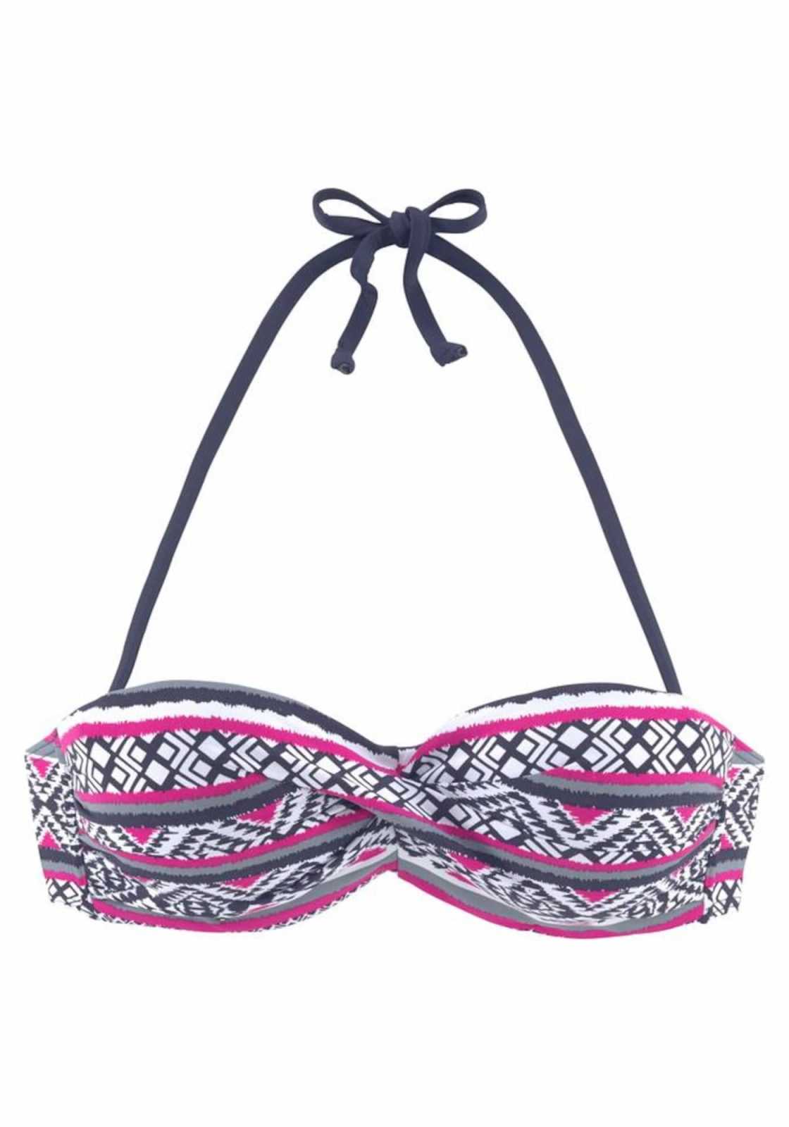 LASCANA Bikini zgornji del  siva / roza