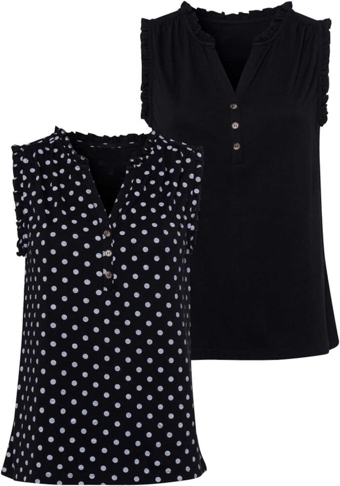 LASCANA Bluza  črna / bela