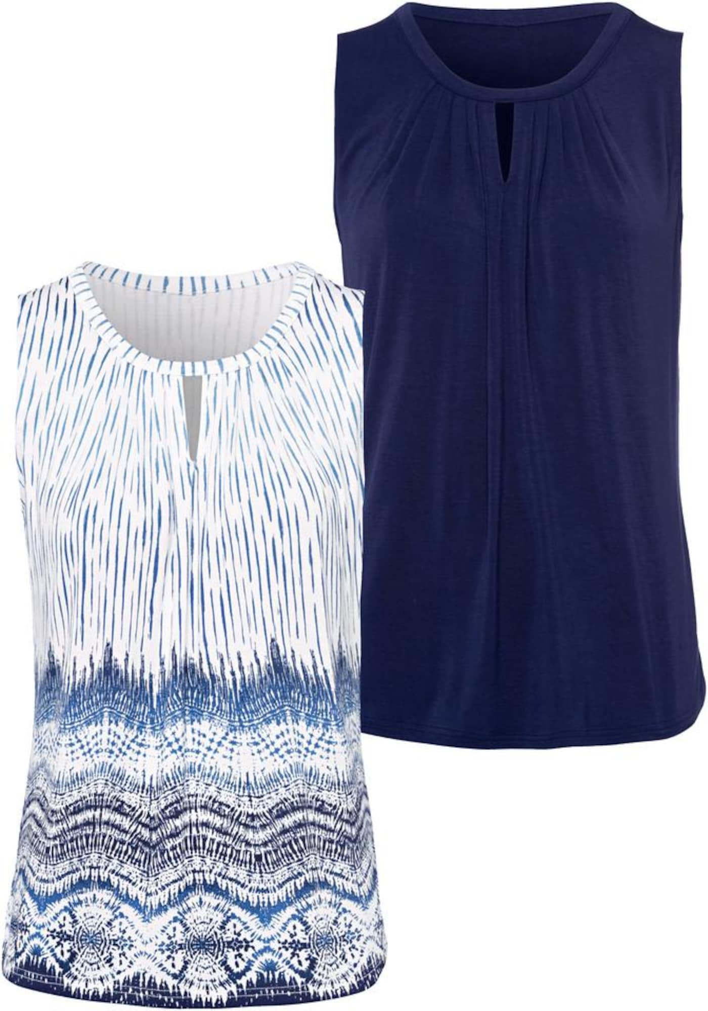 LASCANA Bluza  modra / bela