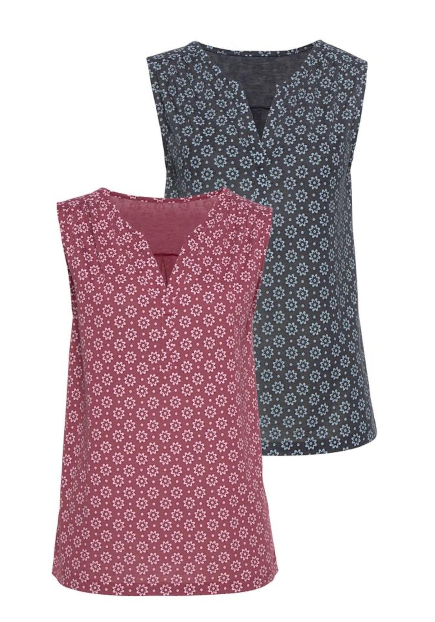 LASCANA Bluza  mornarska / jagoda / bela