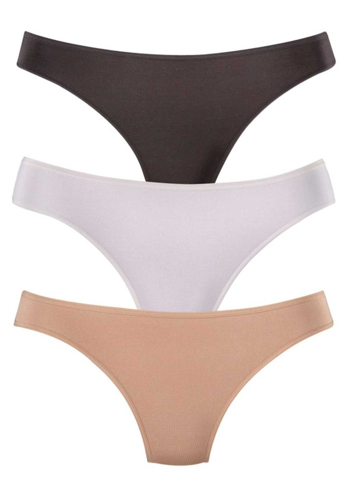LASCANA Tangice  nude / črna / bela