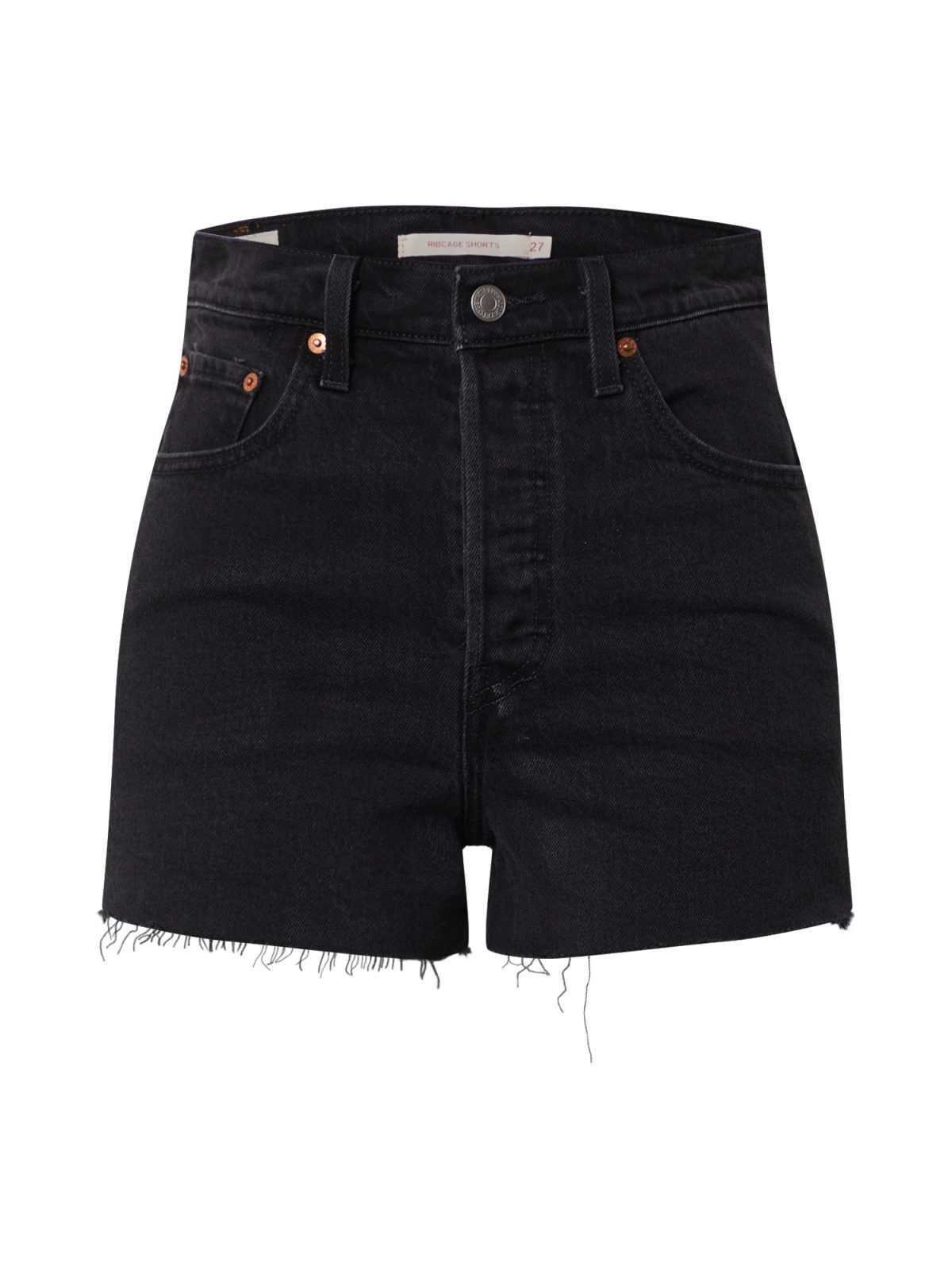 LEVI'S Kavbojke 'RIBCAGE SHORT'  črna