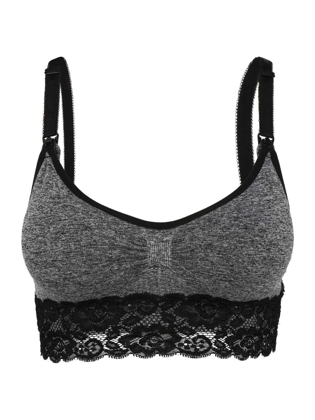 MAGIC Bodyfashion Top za oblikovanje 'Mommy Nursing'  siva / črna