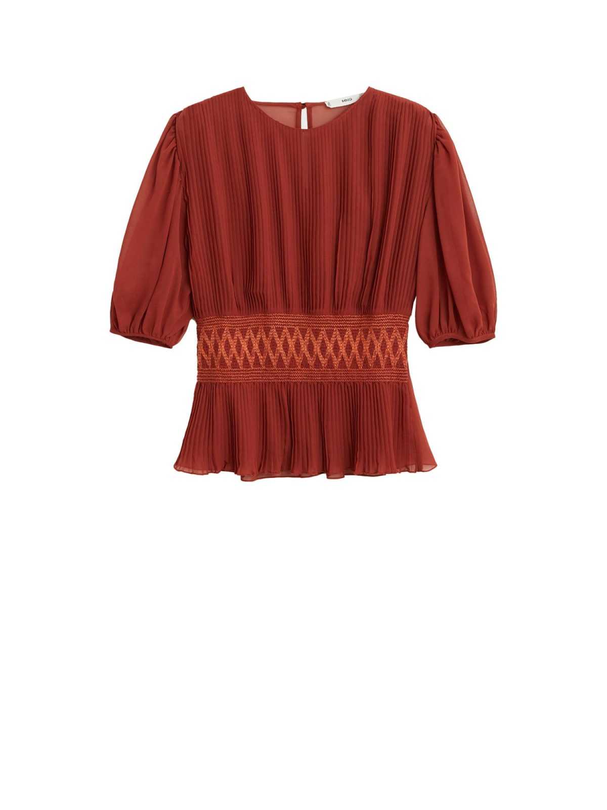MANGO Bluza  rjasto rjava / temno oranžna