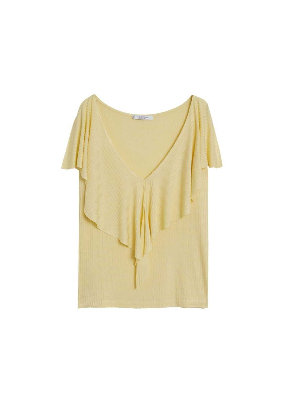 MANGO Top 'Marques'  pastelno rumena