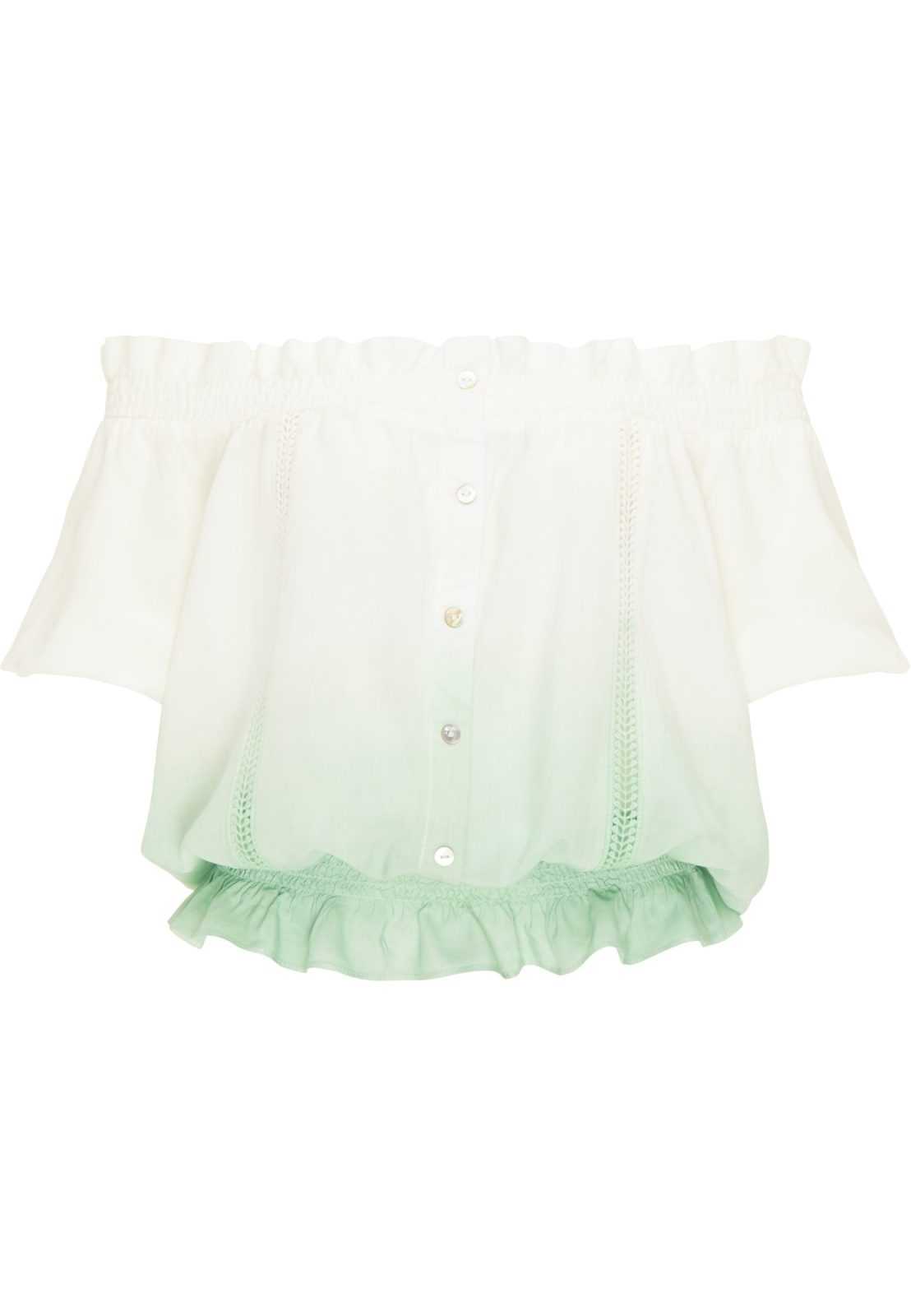 MYMO Bluza  pastelno zelena / bela
