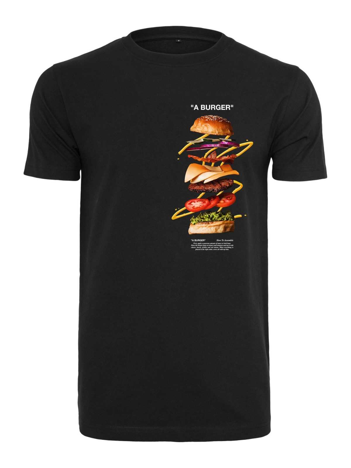 Mister Tee Majica 'A Burger'  svetlo bež / temno rjava / gorčica / svetlo zelena / črna