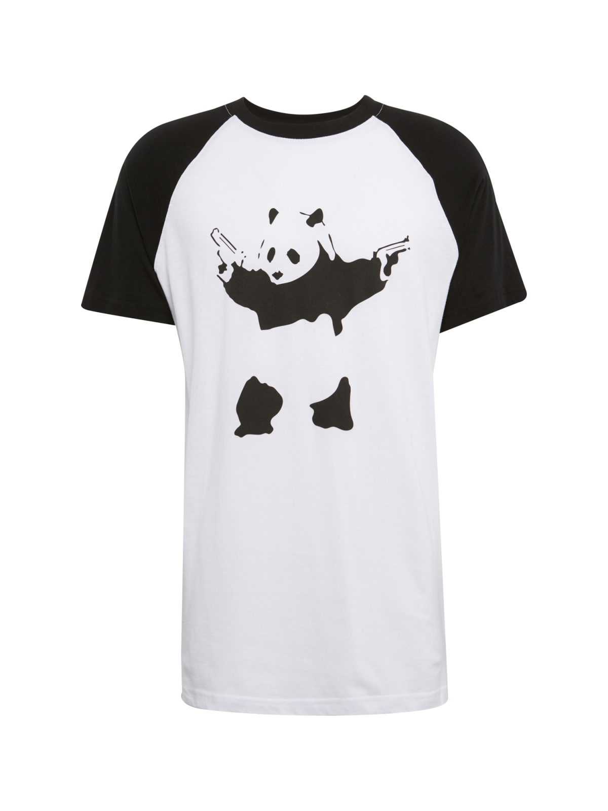 Mister Tee Majica 'Banksy Panda'  črna / bela