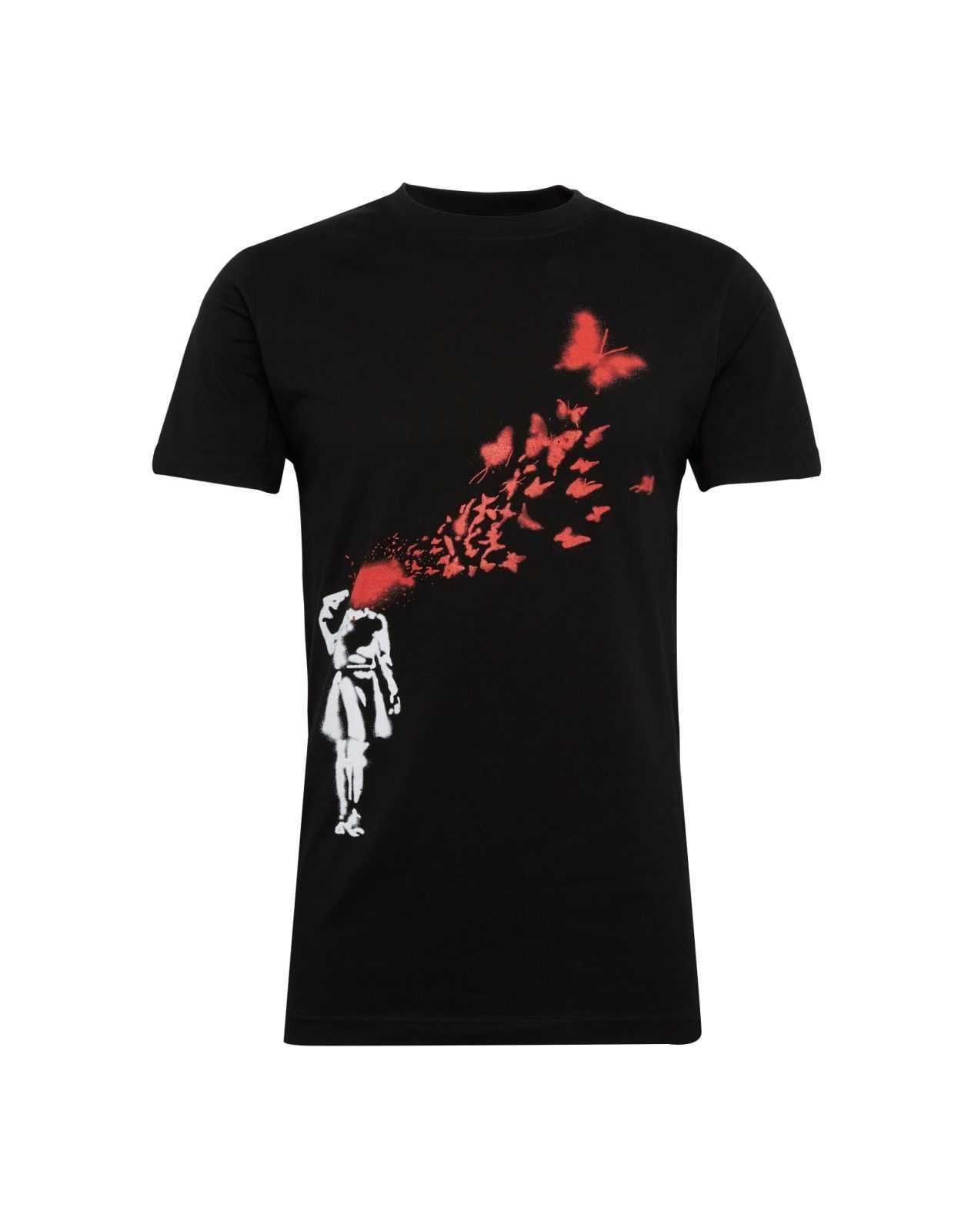 Mister Tee Majica 'Banksy'  rdeča / črna / bela