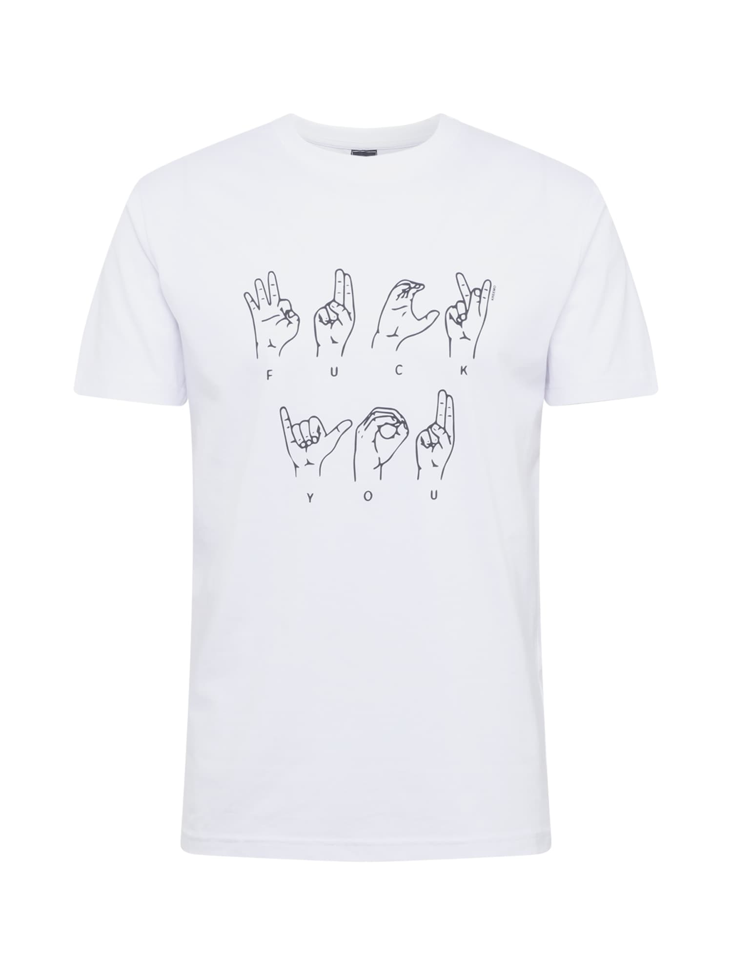 Mister Tee Majica 'FU Sign Language'  črna / bela
