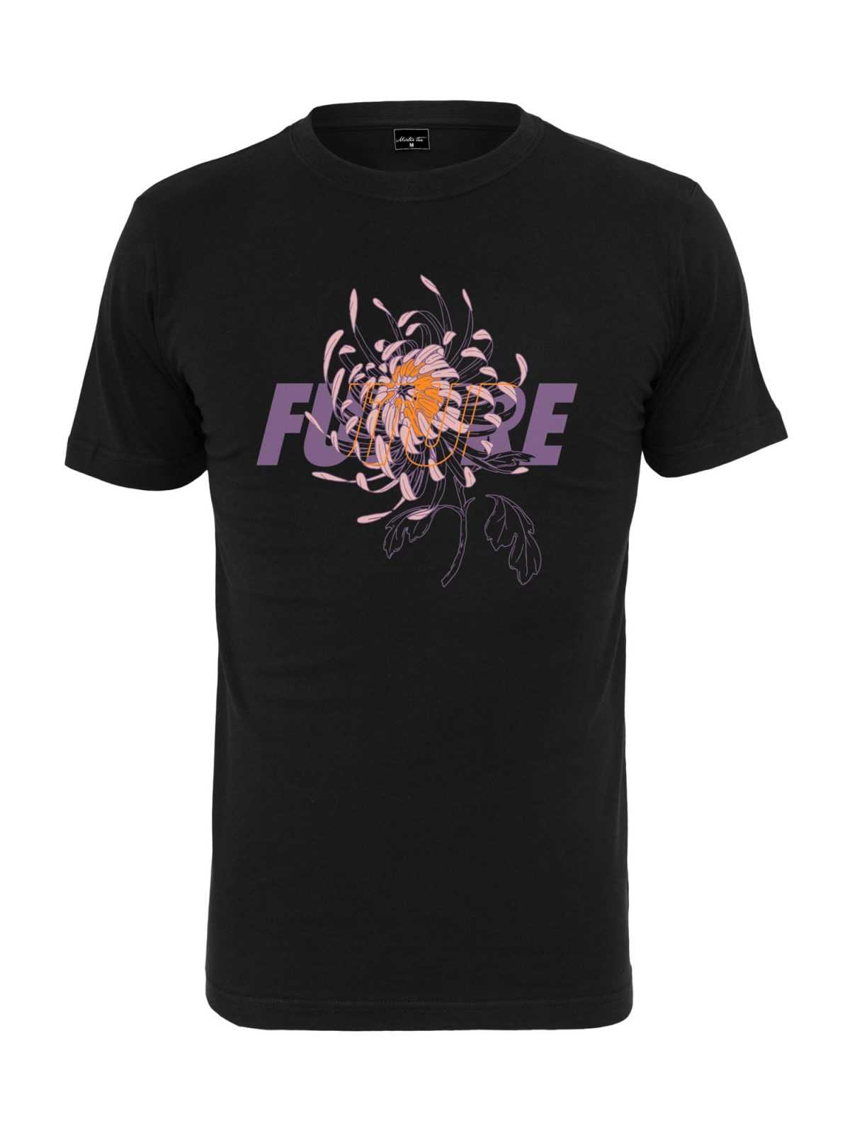 Mister Tee Majica 'Future Flower'  temno liila / oranžna / svetlo roza / črna