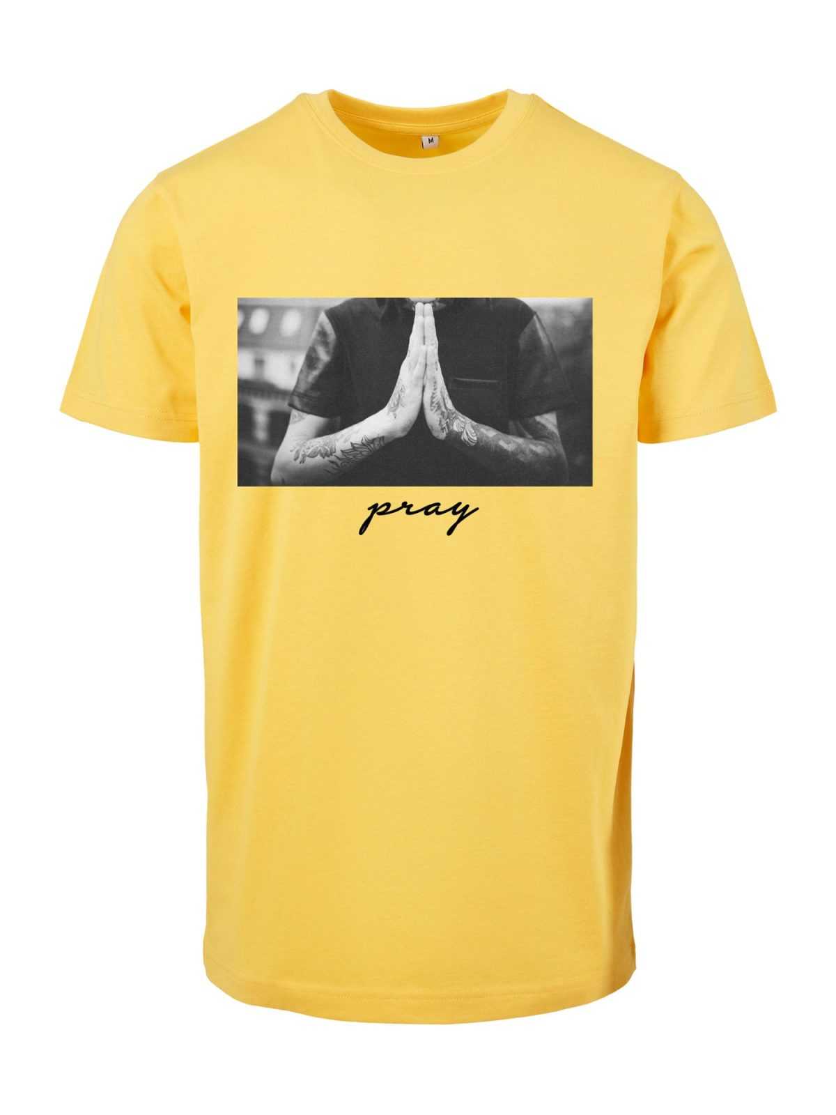 Mister Tee Majica 'Pray'  rumena / črna / bela