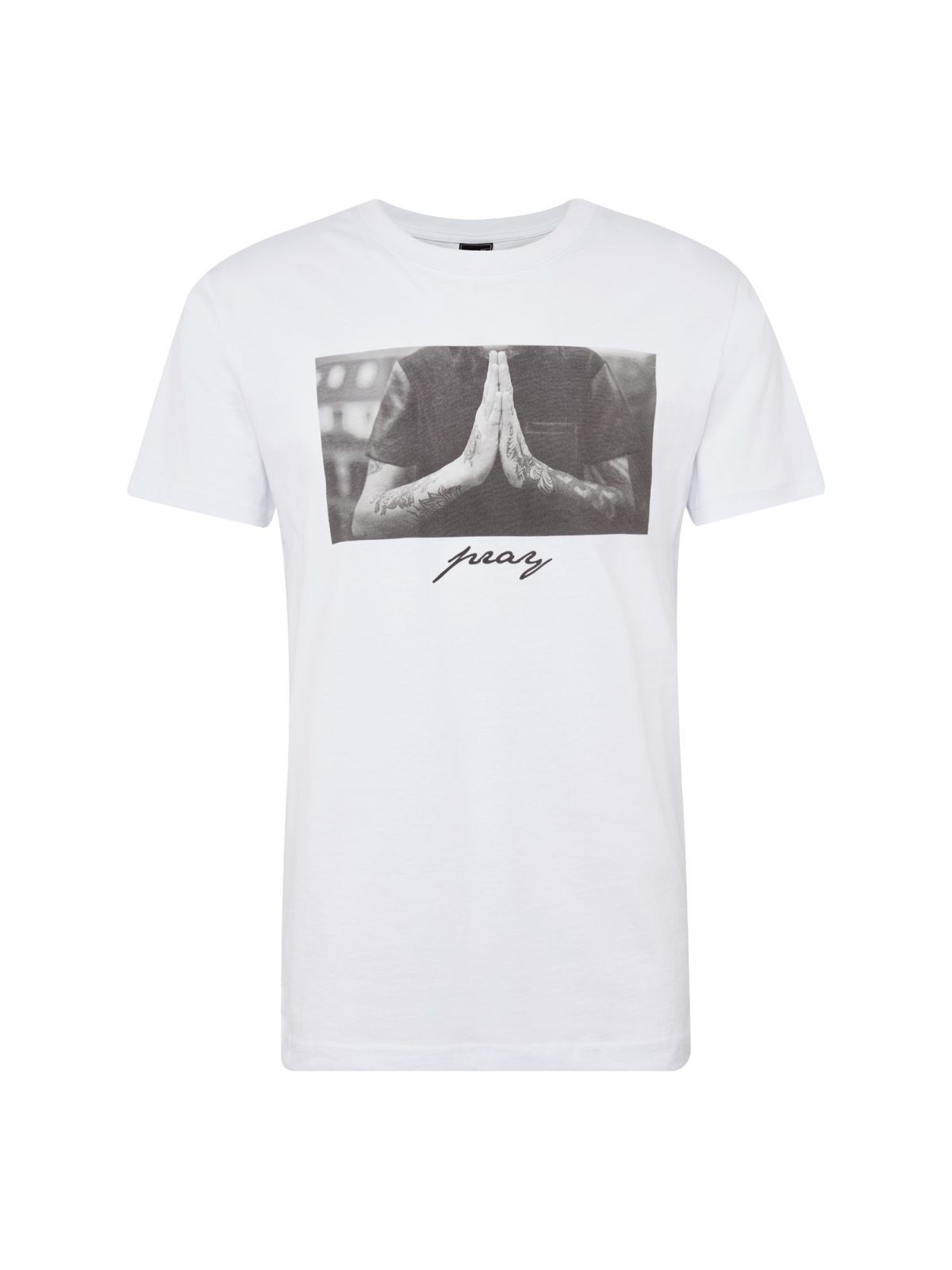 Mister Tee Majica 'Pray'  siva / bela
