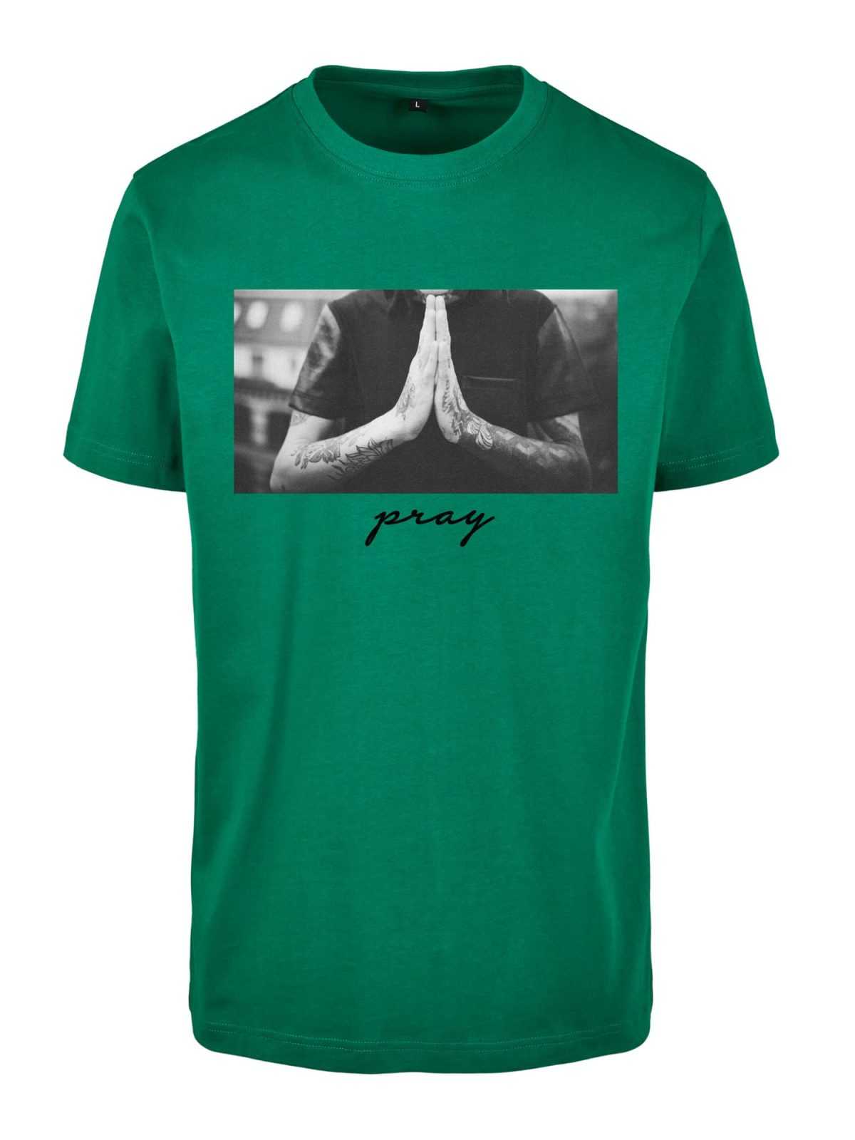 Mister Tee Majica 'Pray'  zelena / črna / bela