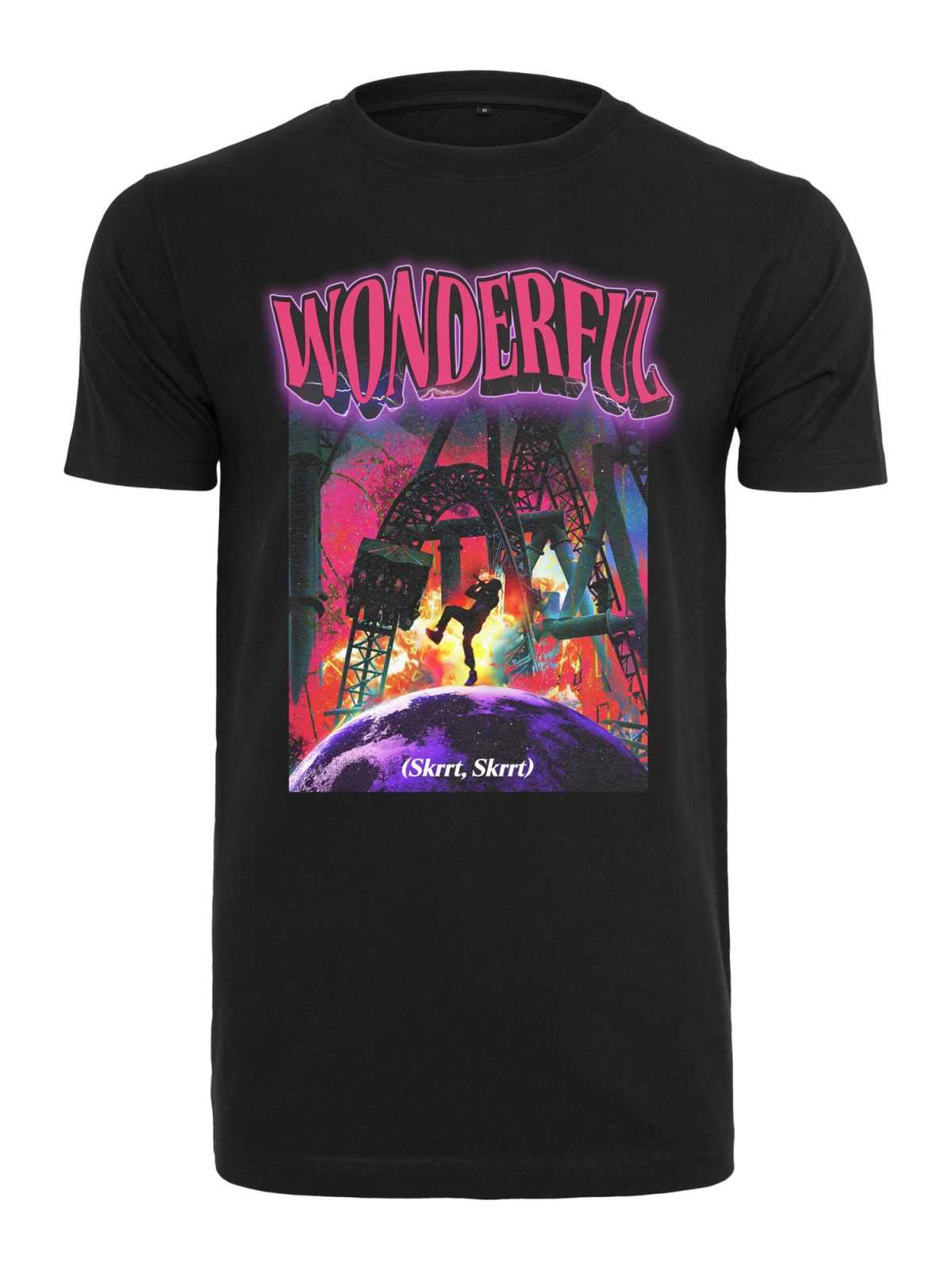 Mister Tee Majica 'Wonderful'  neonsko rumena / neonsko lila / neonsko roza / črna