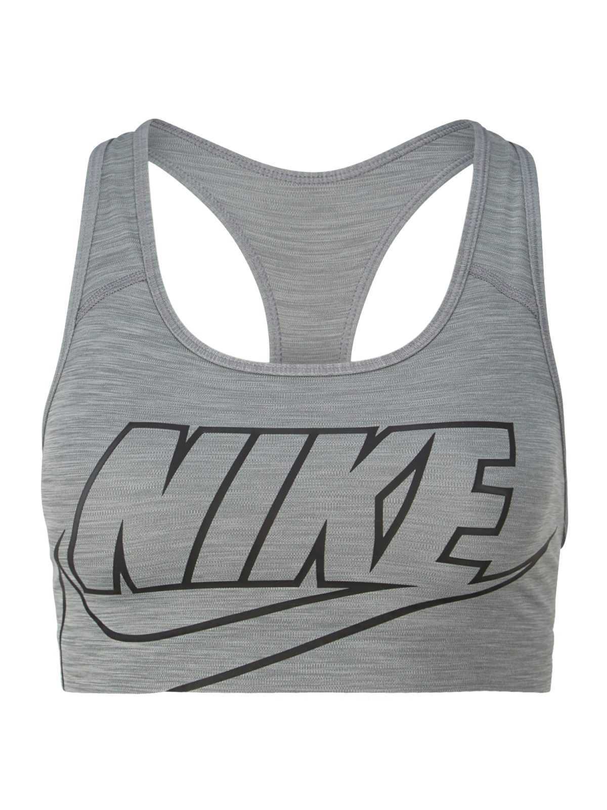 NIKE Športni nederček 'SWOOSH FUTURA'  siva / črna