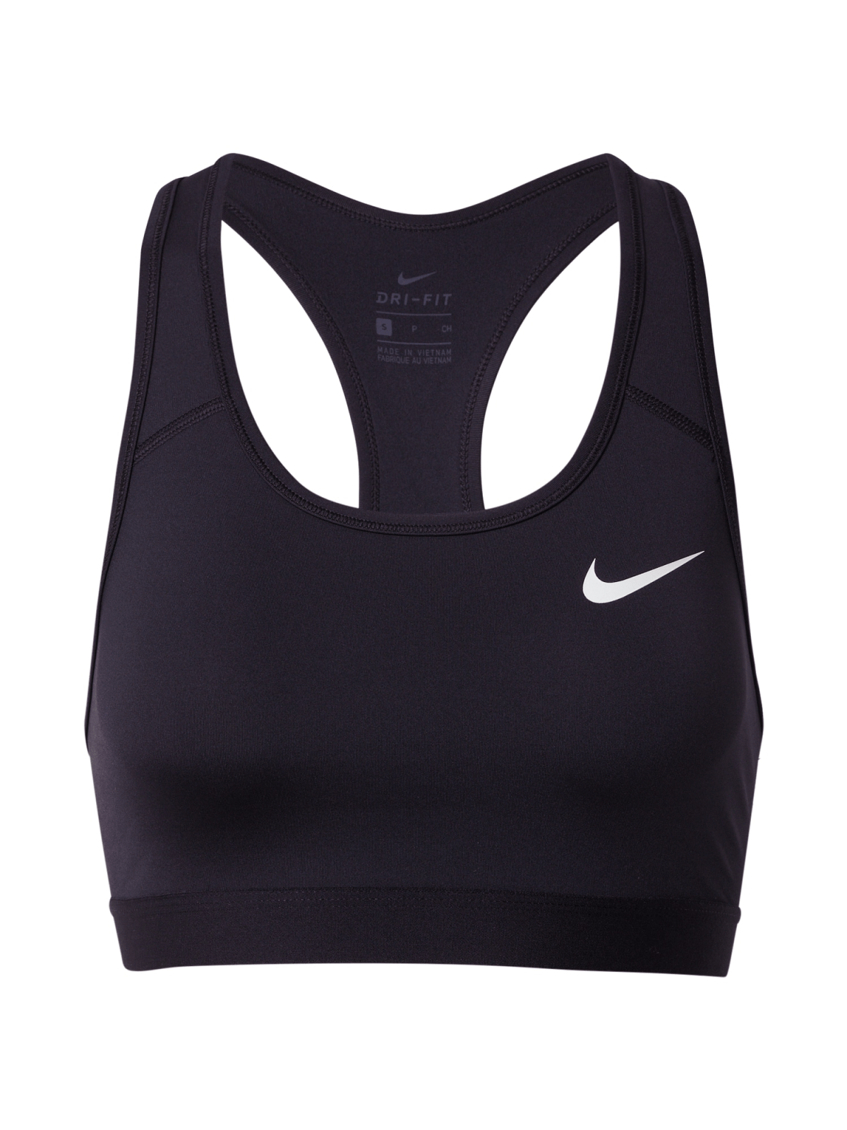 NIKE Športni nederček  črna / bela
