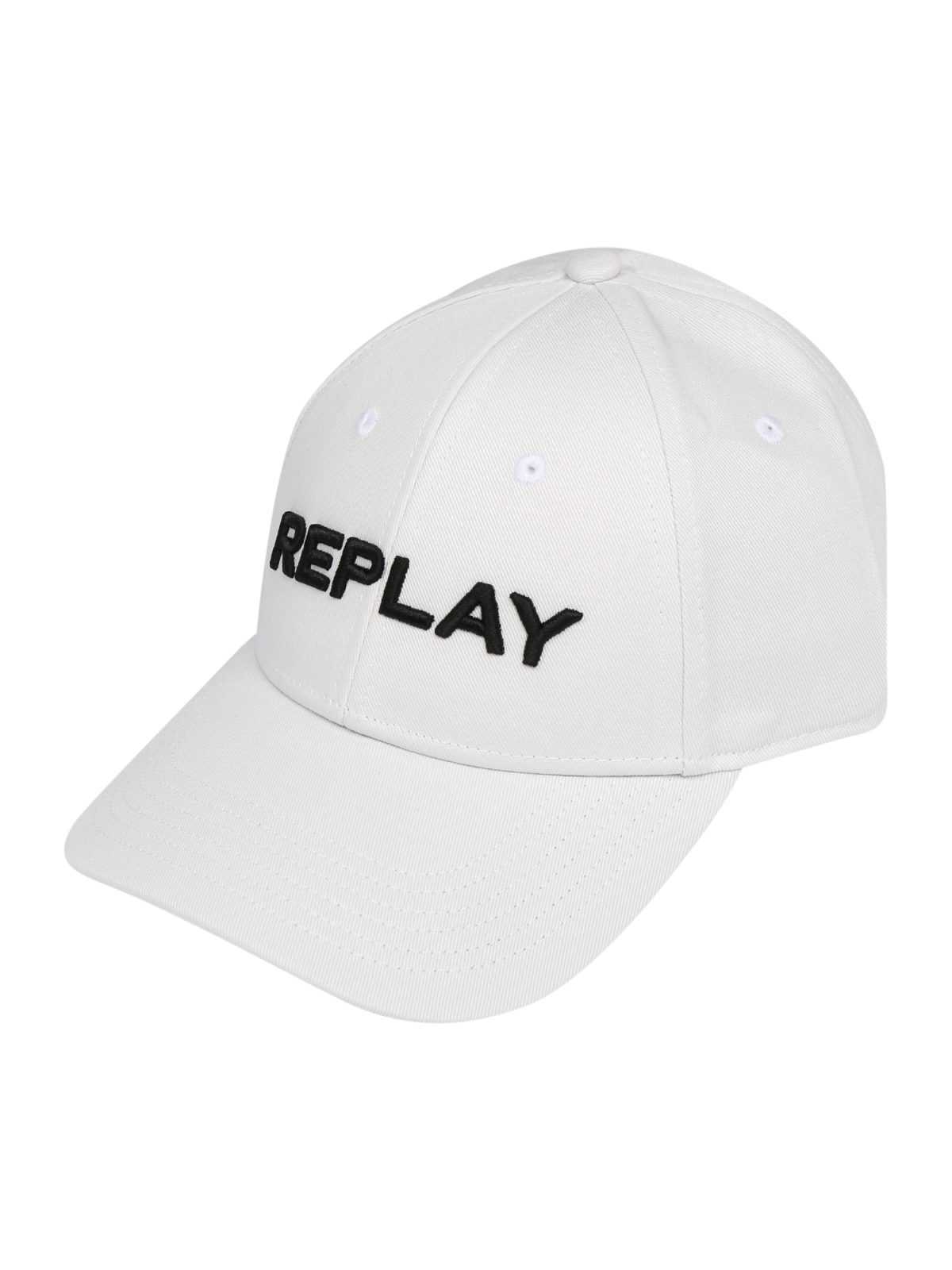 REPLAY Kapa  črna / bela