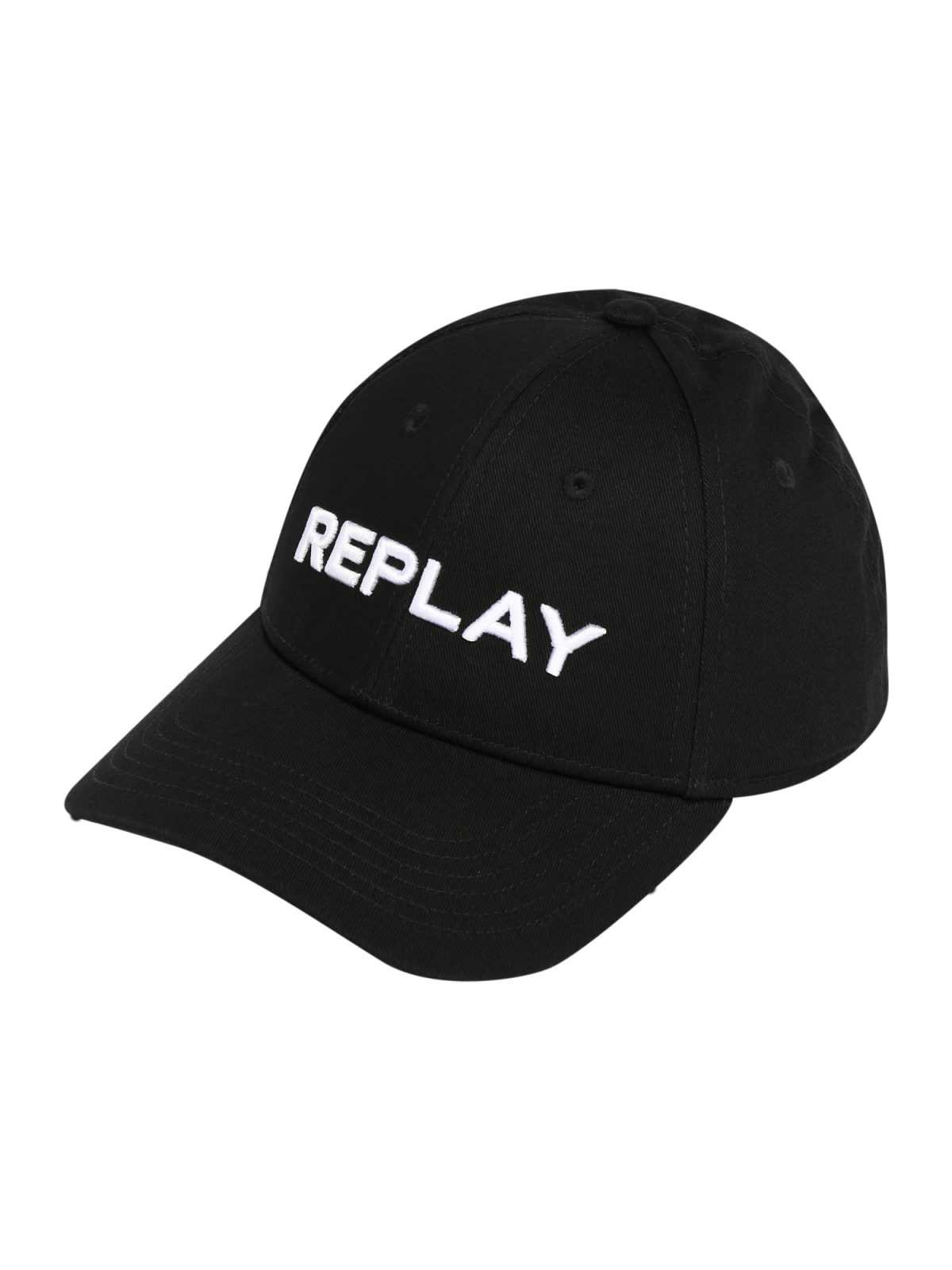 REPLAY Kapa  črna / bela