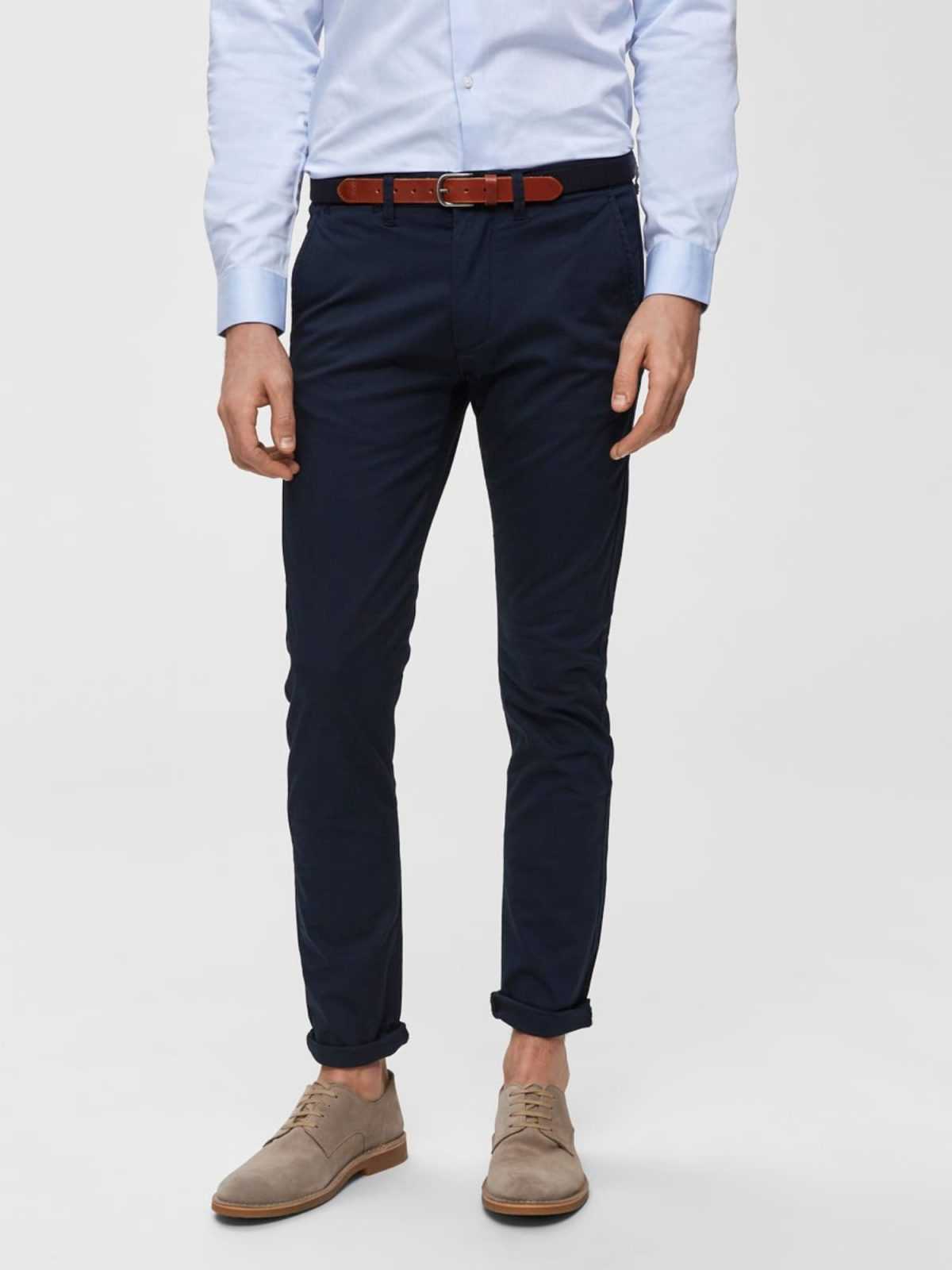 SELECTED HOMME Chino hlače 'SHHYARD SLIM FIT'  mornarska