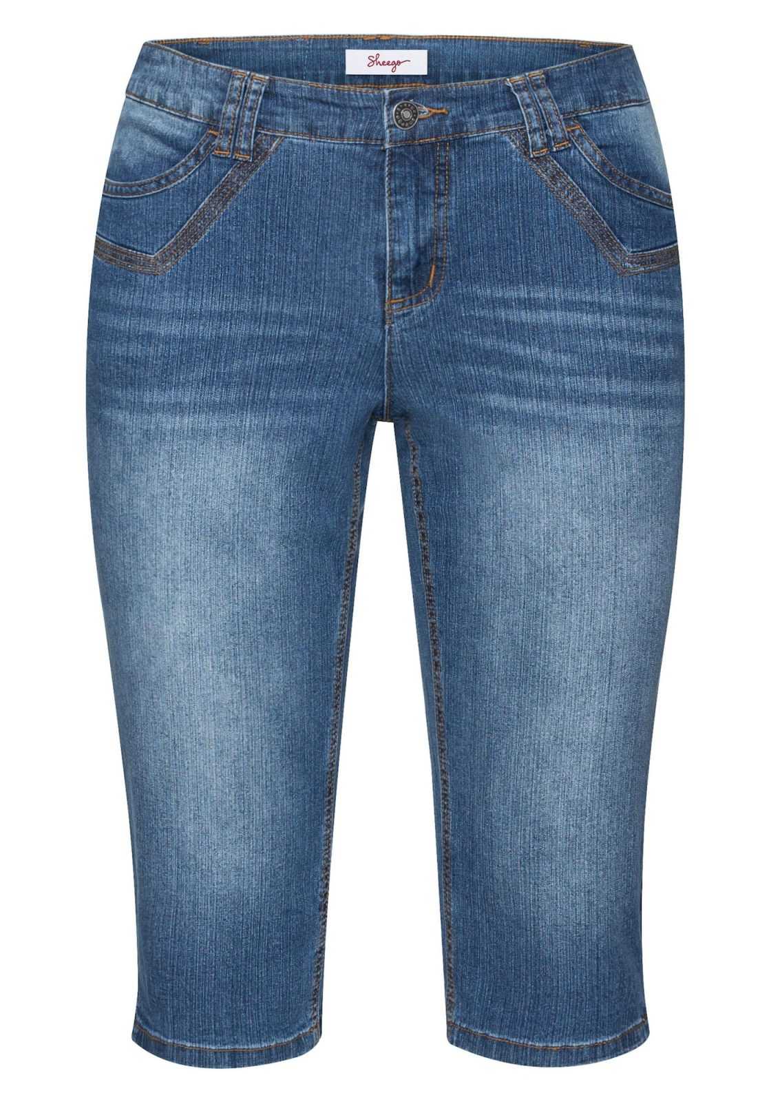 SHEEGO Kavbojke  moder denim