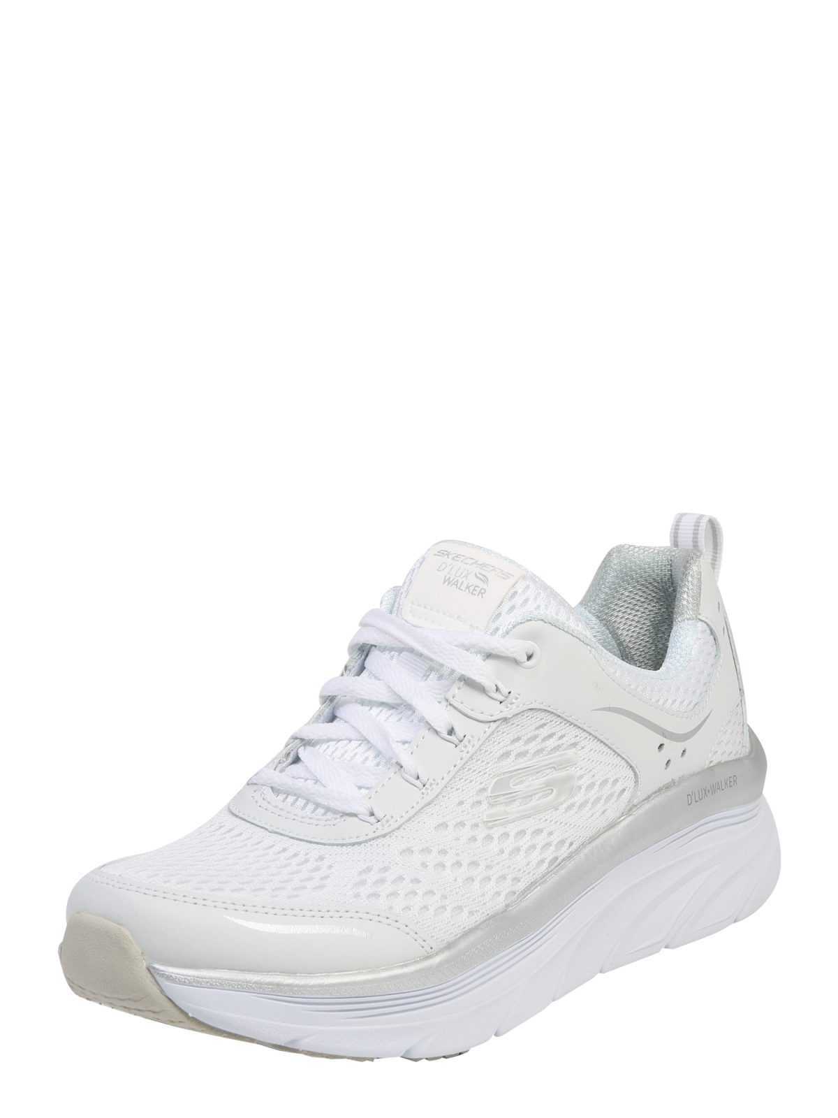 SKECHERS Nizke superge 'D´Lux Walker'  srebrna / bela