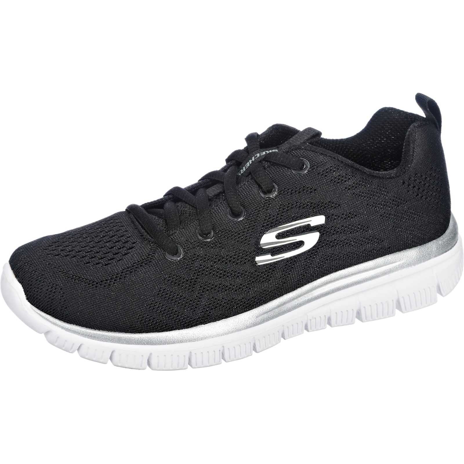 SKECHERS Nizke superge 'Graceful Get Connected'  črna / bela