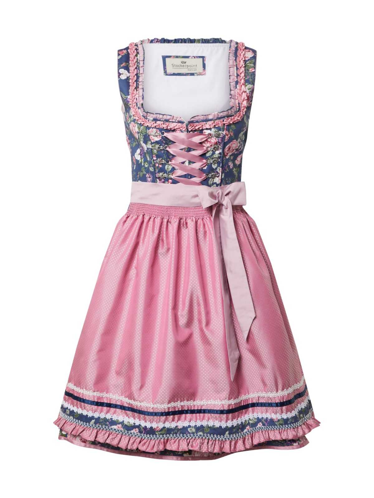 STOCKERPOINT Dirndl 'Bruna'  modra / mešane barve / roza