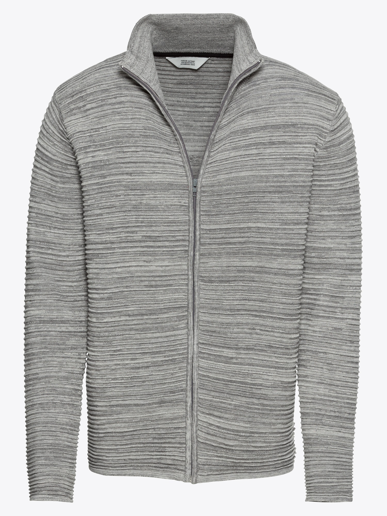 !Solid Pletena jopa 'Knit - Struan Zip'  pegasto siva