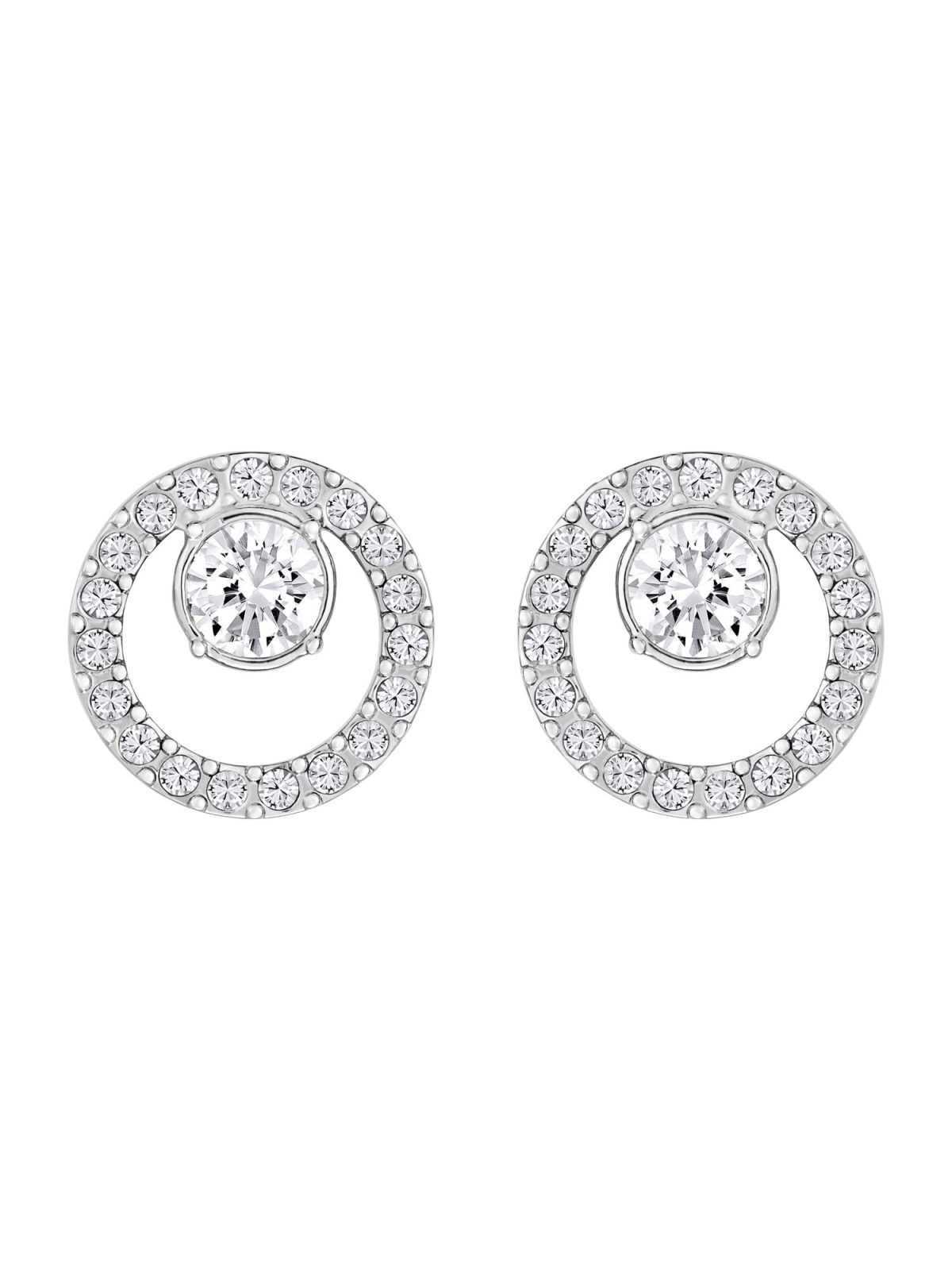 Swarovski Uhani  srebrna / bela