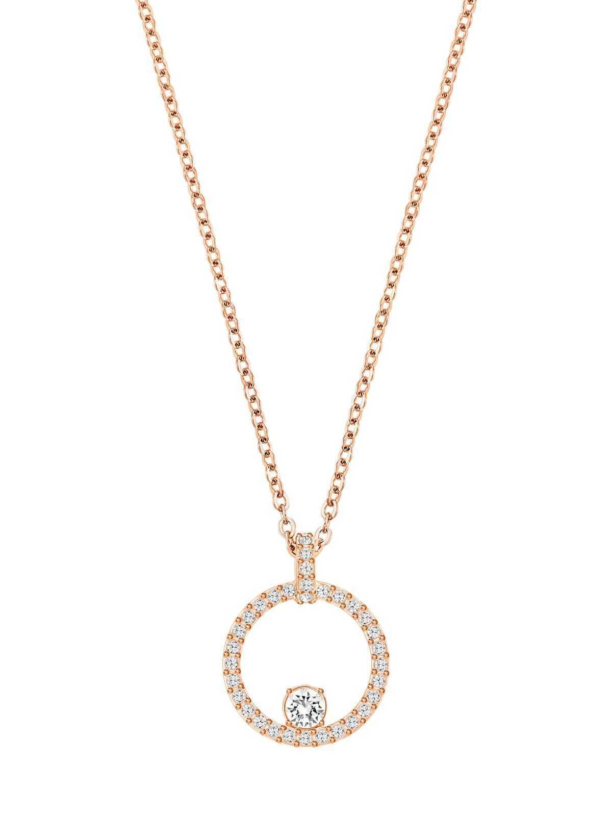 Swarovski Verižica  rožnato zlata / bela