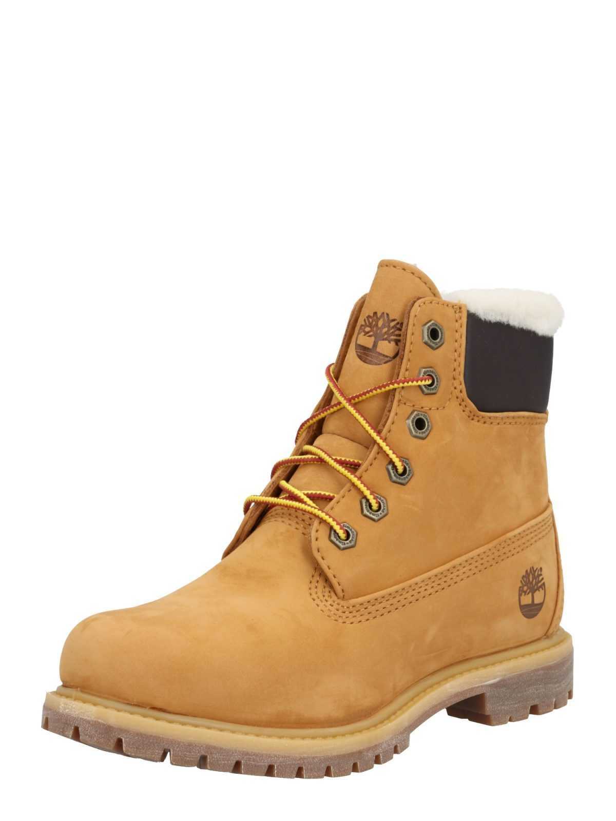 TIMBERLAND Gležnarji z vezalkami  konjak / črna