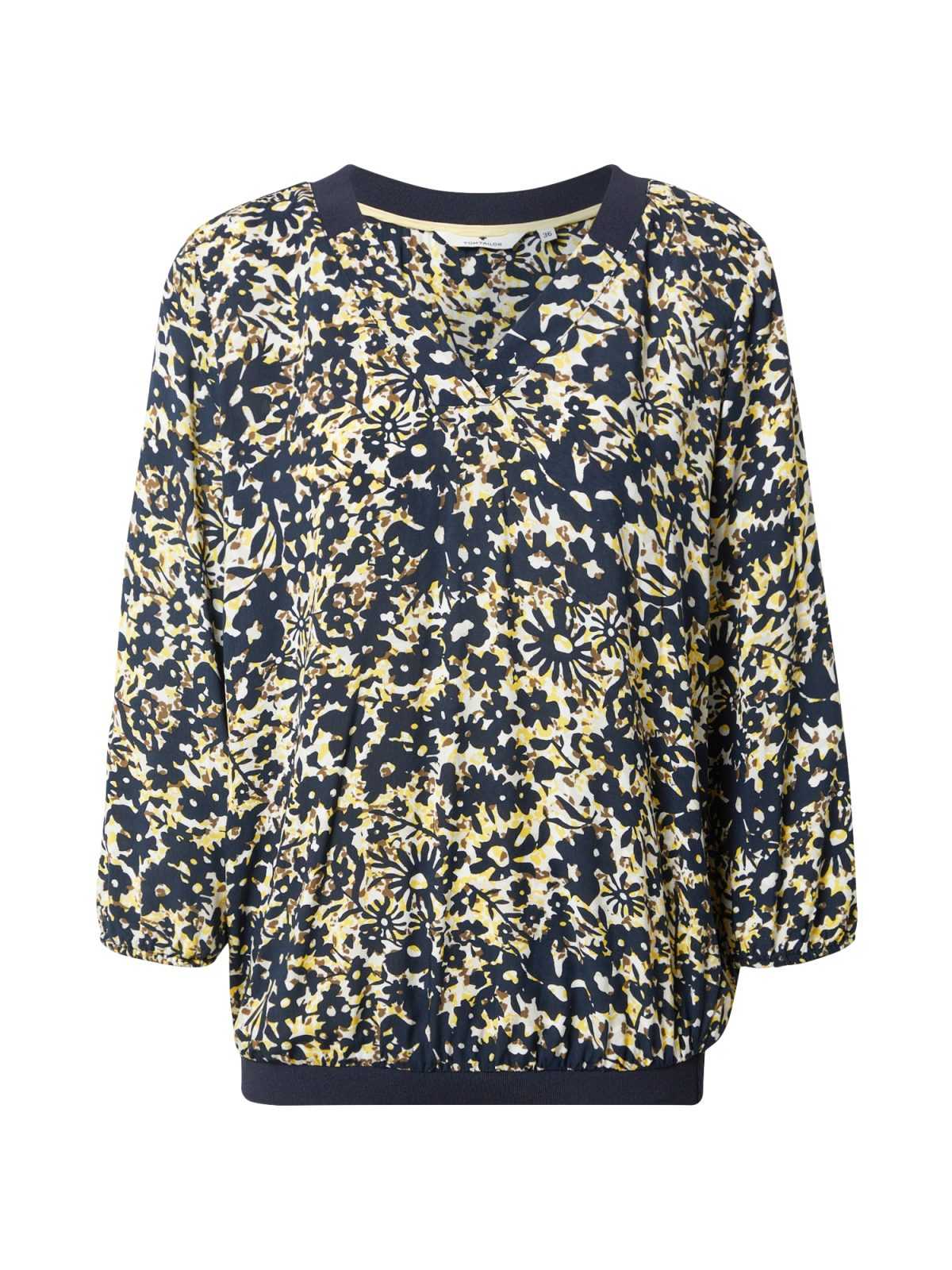 TOM TAILOR Bluza  rjava / rumena / črna