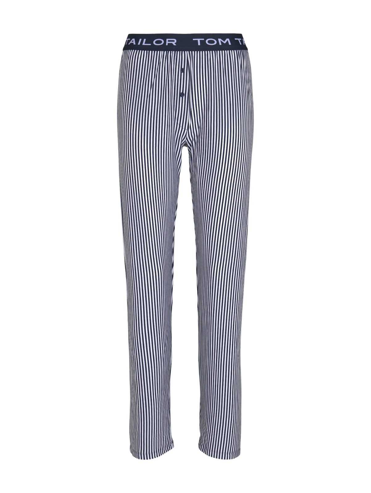 TOM TAILOR Spodnji del pižame  temno modra / bela
