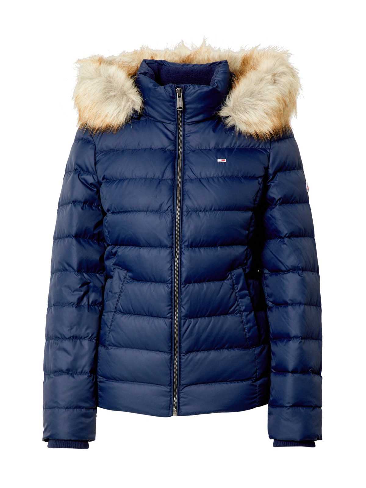 Tommy Jeans Zimska jakna  bež / mornarska / rdeča / bela