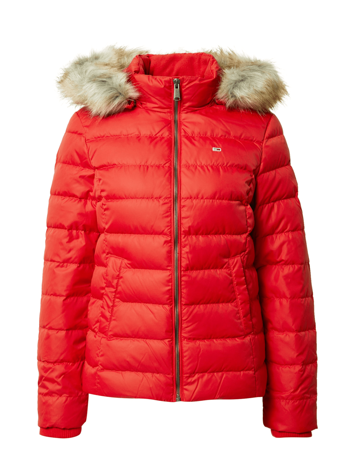Tommy Jeans Zimska jakna  rdeča