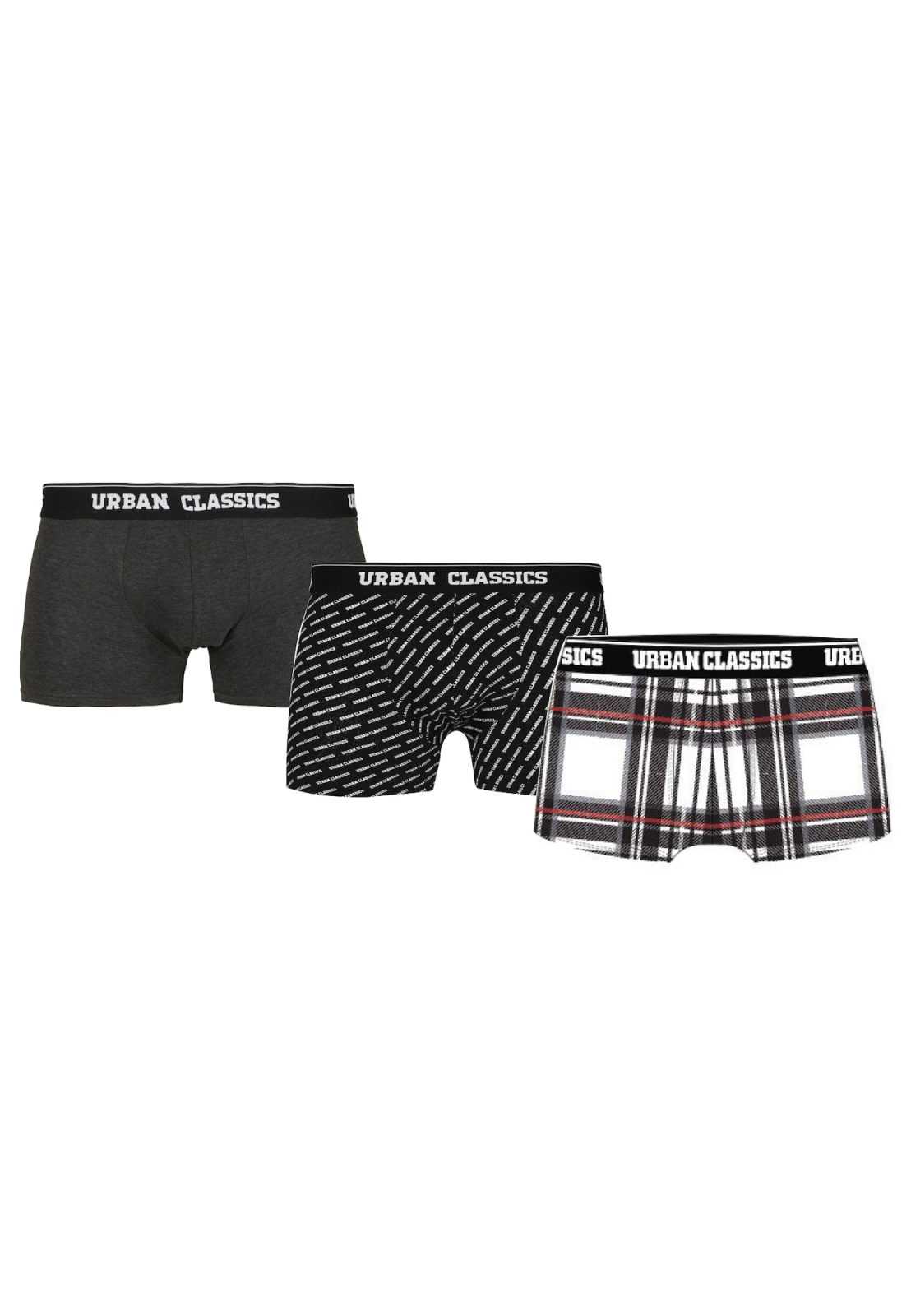 Urban Classics Boksarice  pegasto siva / rdeča / črna / bela