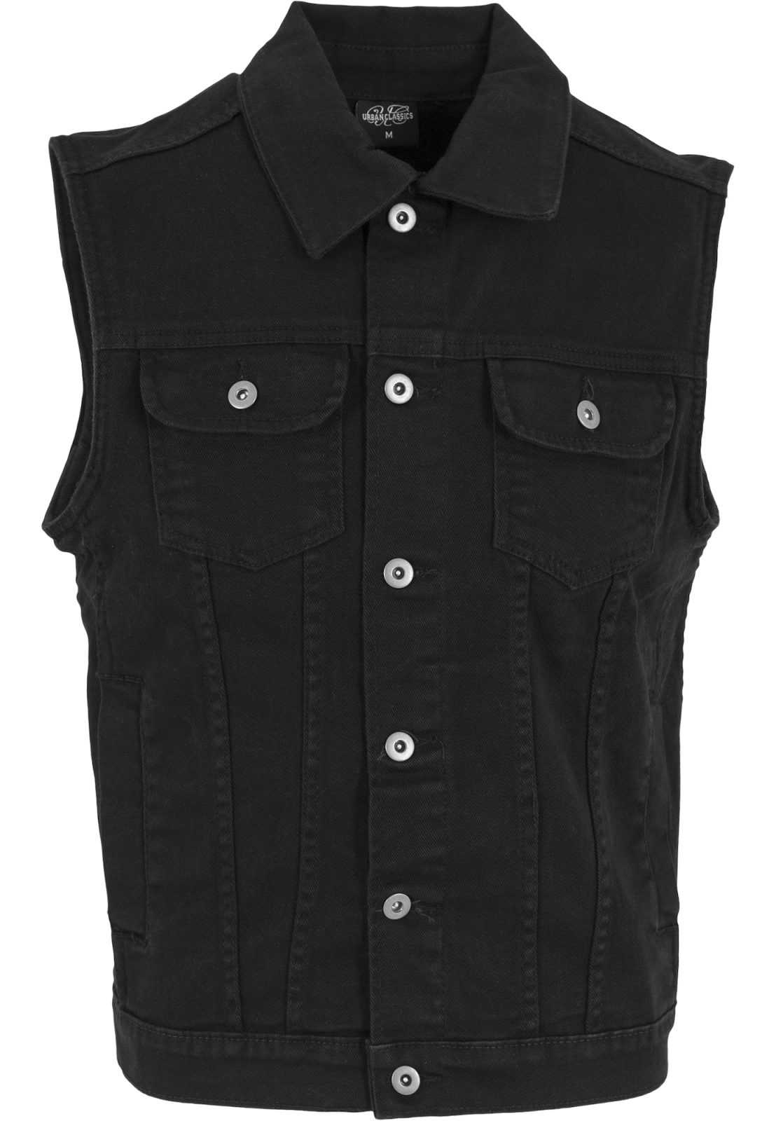 Urban Classics Brezrokavnik  črn denim