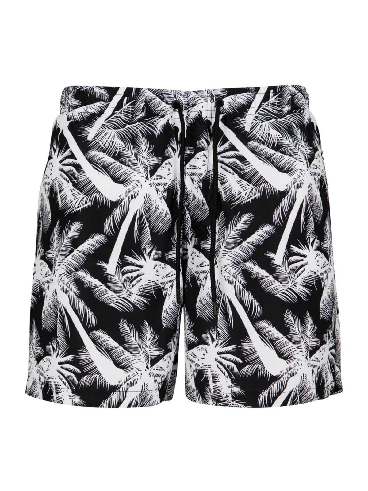 Urban Classics Kratke kopalne hlače  črna / bela