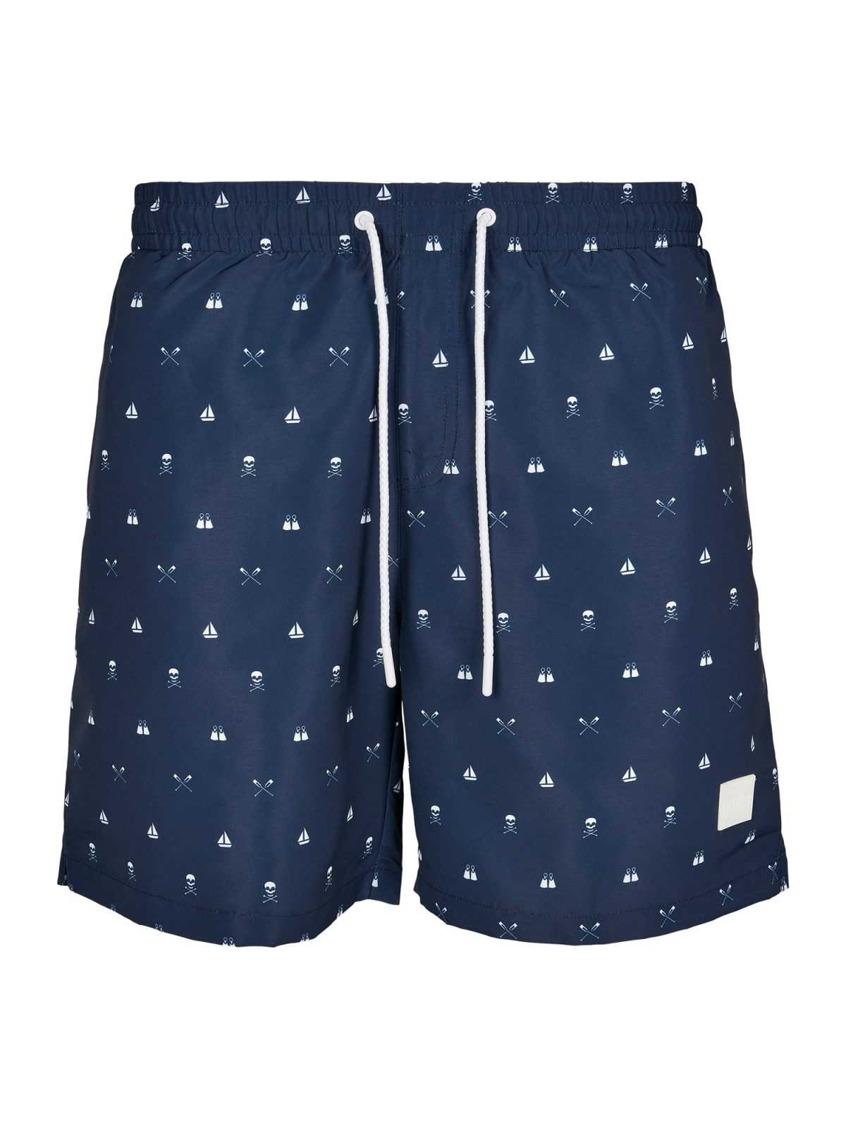 Urban Classics Kratke kopalne hlače  marine / bela
