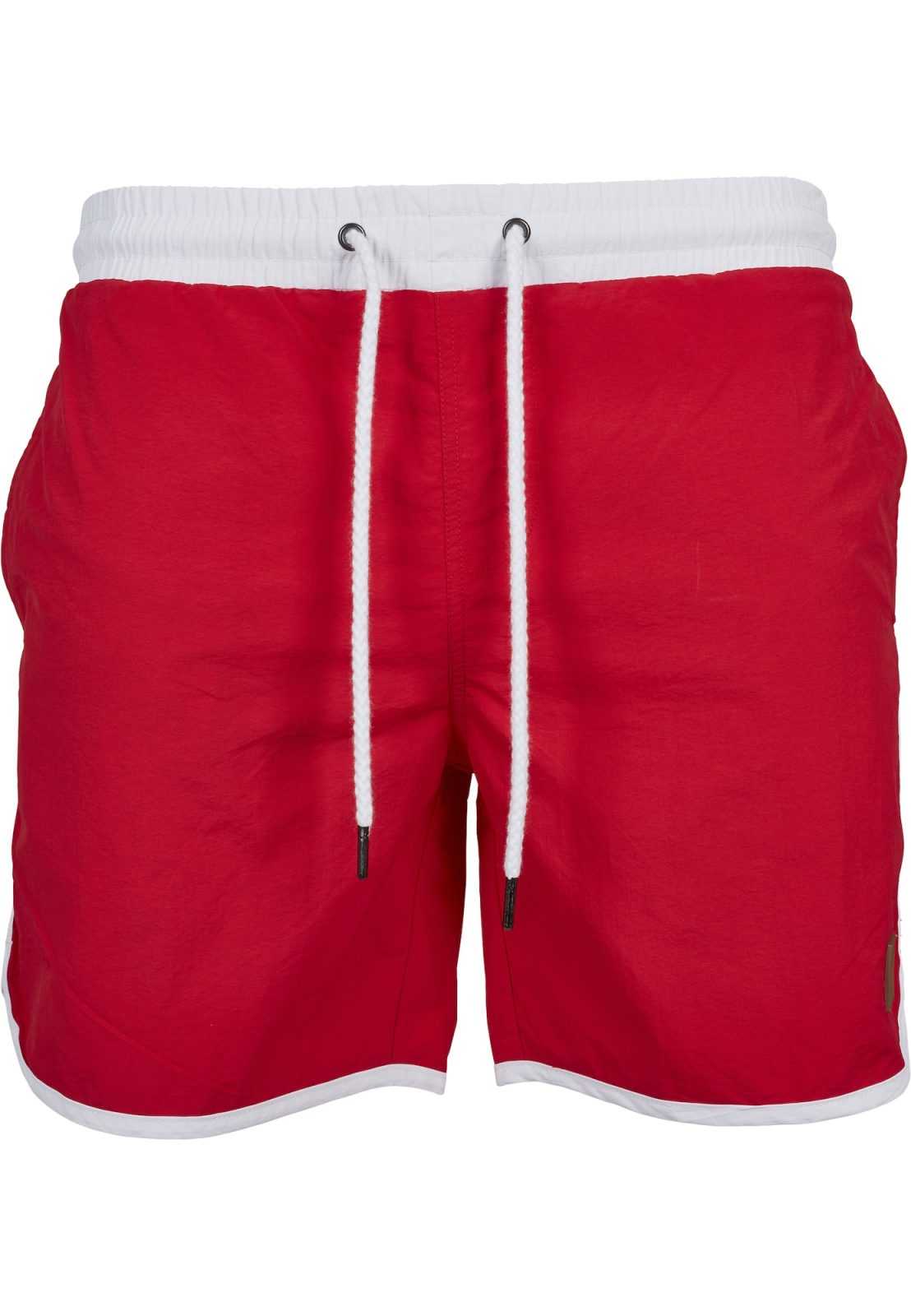 Urban Classics Kratke kopalne hlače  ognjeno rdeča / bela